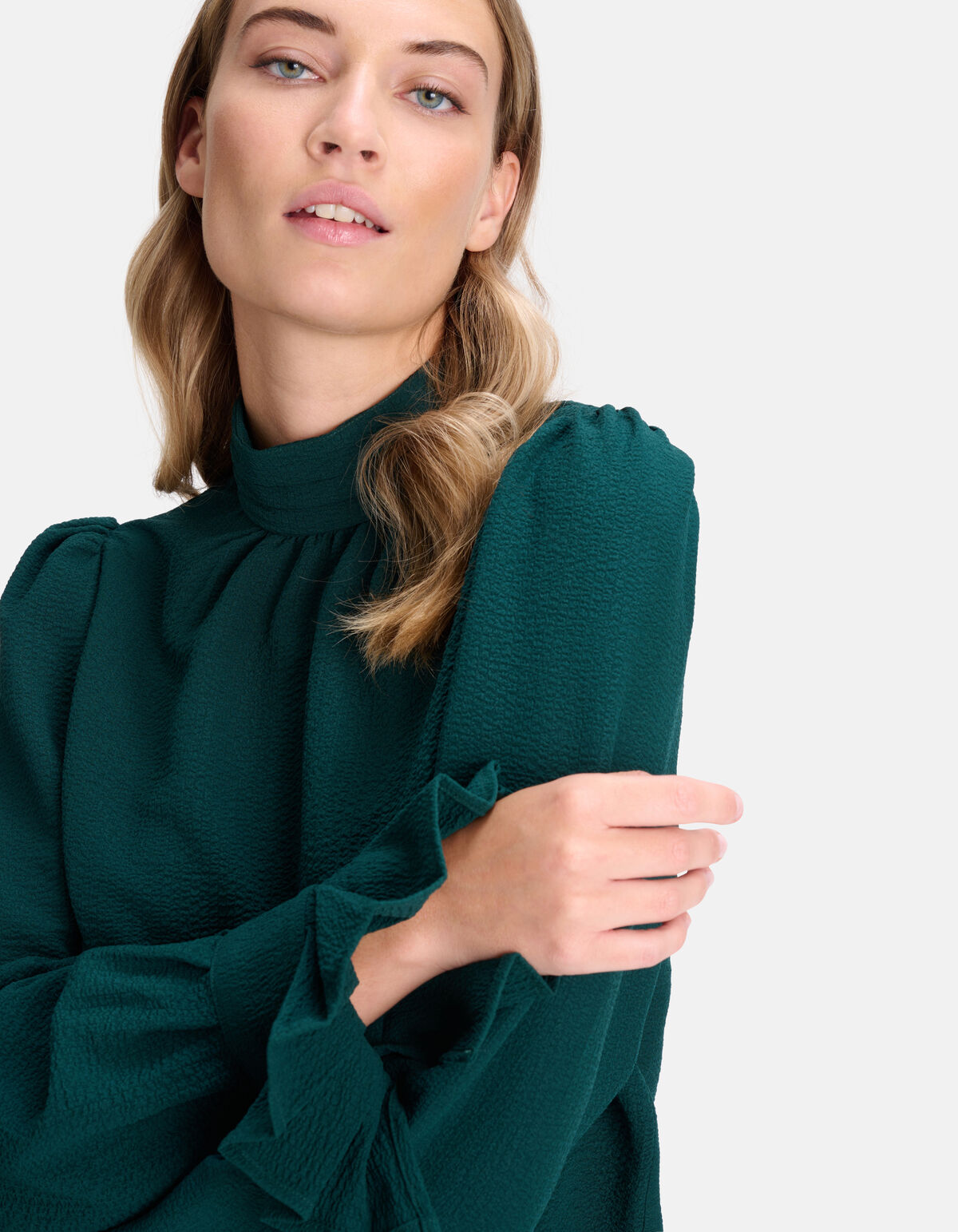 Bluse mit voluminösen Ärmeln Grün SHOEBY WOMEN