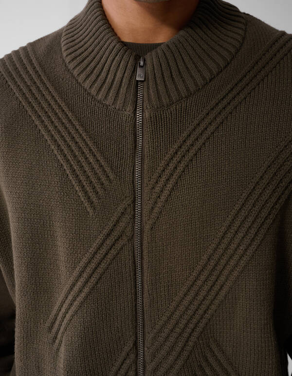 Gestrickter Bodywarmer dunkelbraun SHOEBY MEN