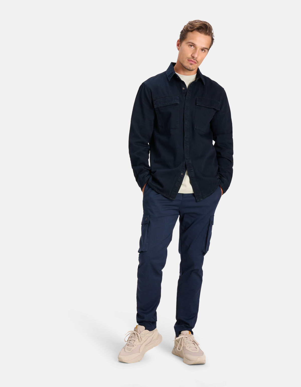 Denim Hemd Blau/Schwarz SHOEBY MEN