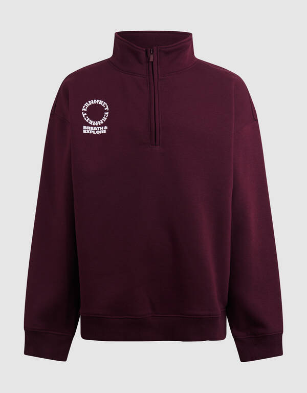 Halb-Reißverschluss-Pullover Dunkelrot SHOEBY BOYS