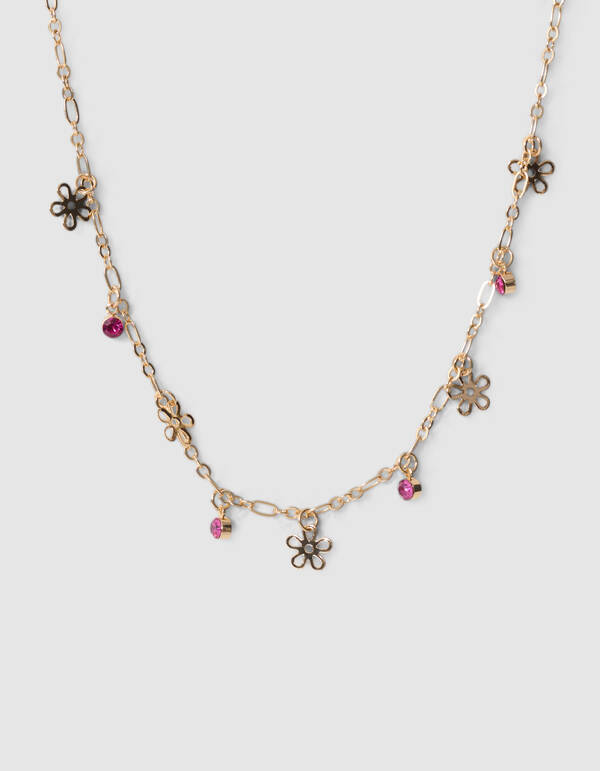 Blumen-Strass-Kette Gold SHOEBY ACCESSOIRES