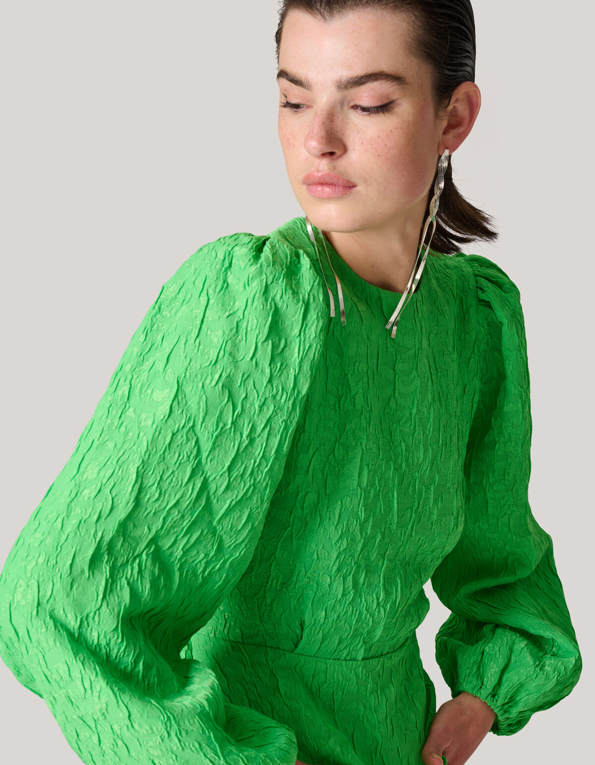 Jacquard-Top Gr&uuml;n SHOEBY WOMEN