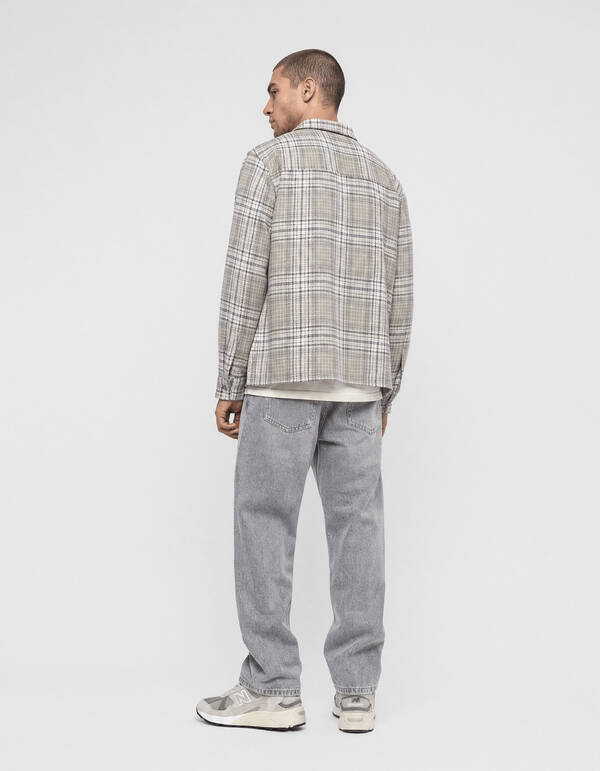 Hellgr&uuml;nes kariertes Overshirt Rei&szlig;verschluss SHOEBY MEN