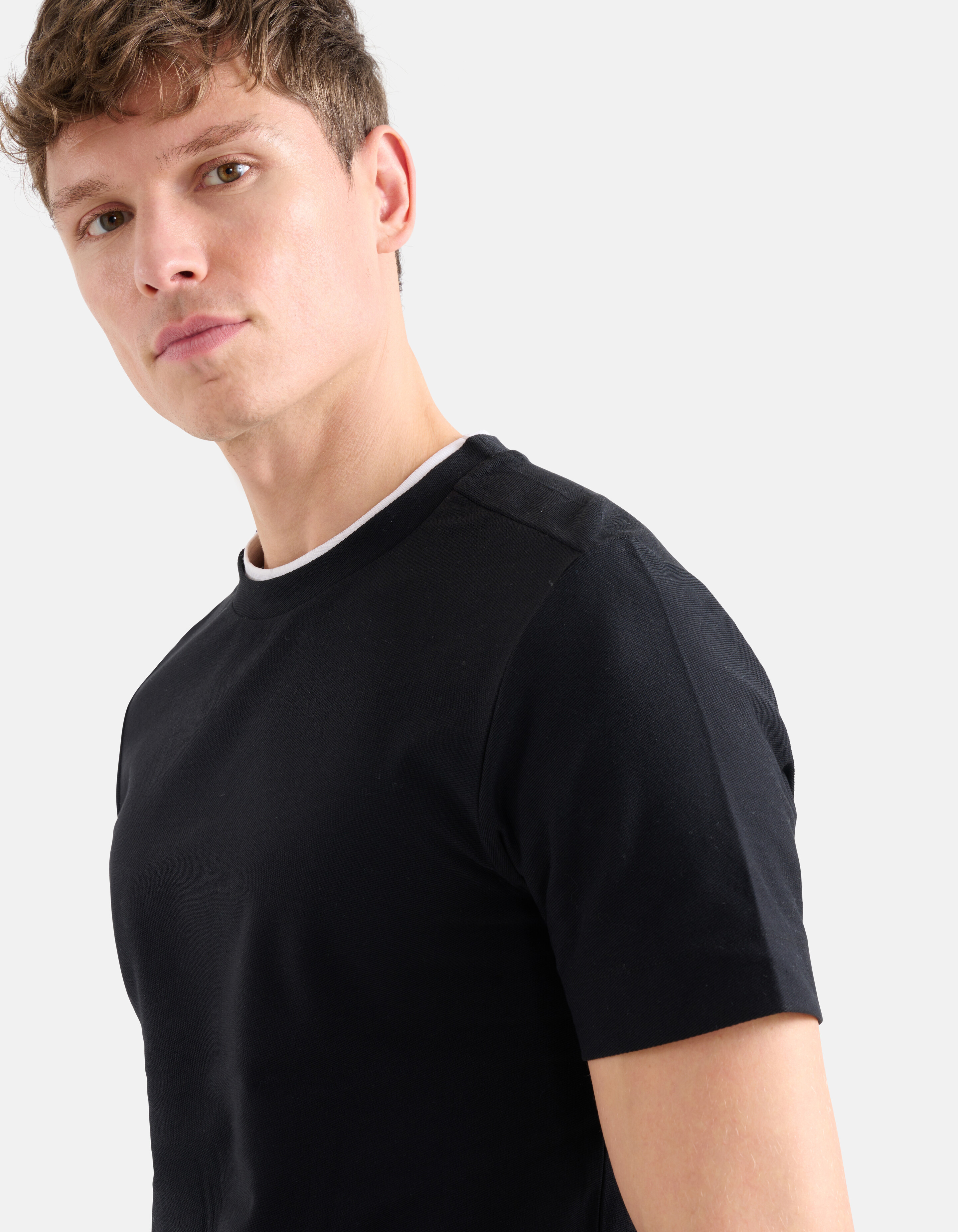 Double-Layer-T-Shirt Schwarz SHOEBY MEN