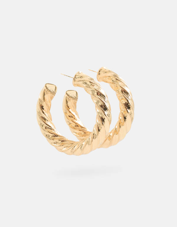 Gedrehte Reif-Ohrringe Gold SHOEBY ACCESSOIRES