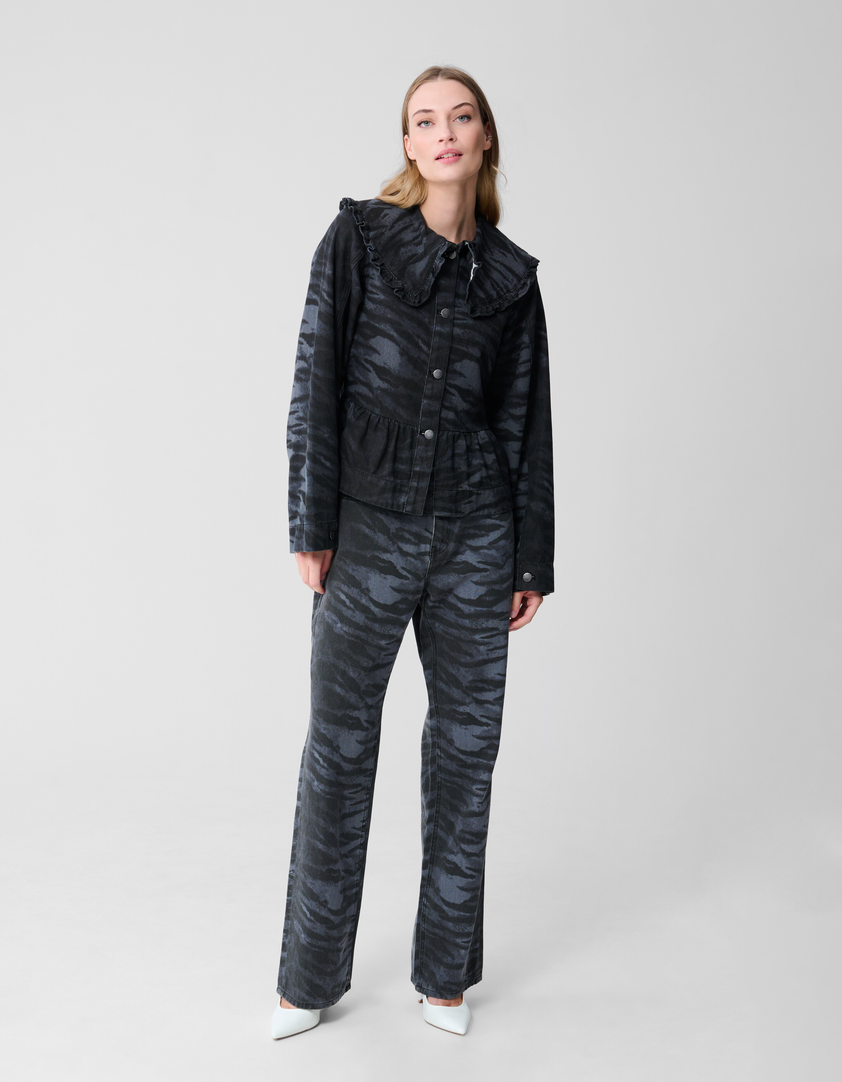 Tiger Wide Leg Fit Jeans Dunkelgrau SHOEBY WOMEN