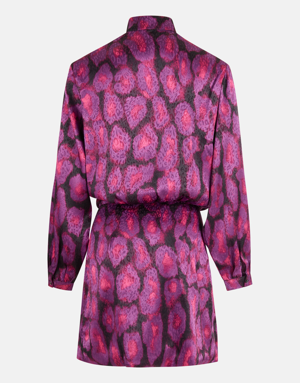 Satin Kleid mit Schulterpolsterung Violett EKSEPT