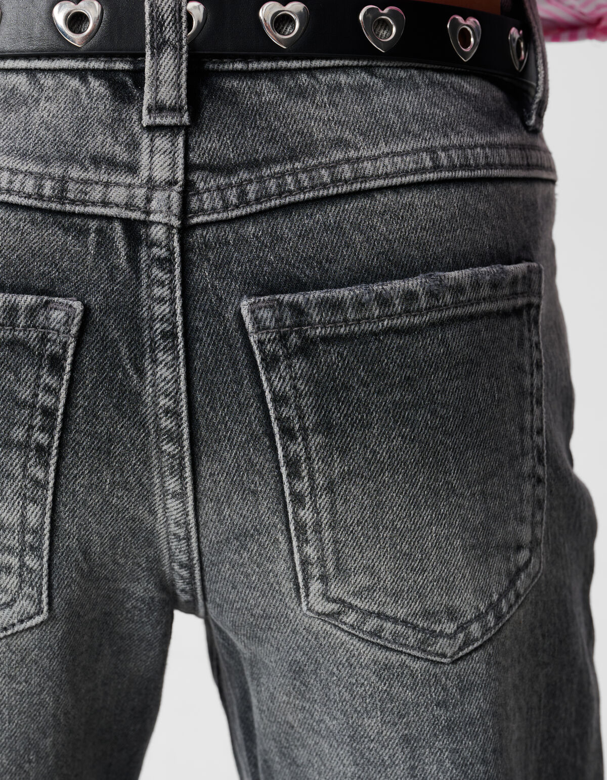 Destroyed Straight Fit Jeans Dunkelgrau SHOEBY GIRLS