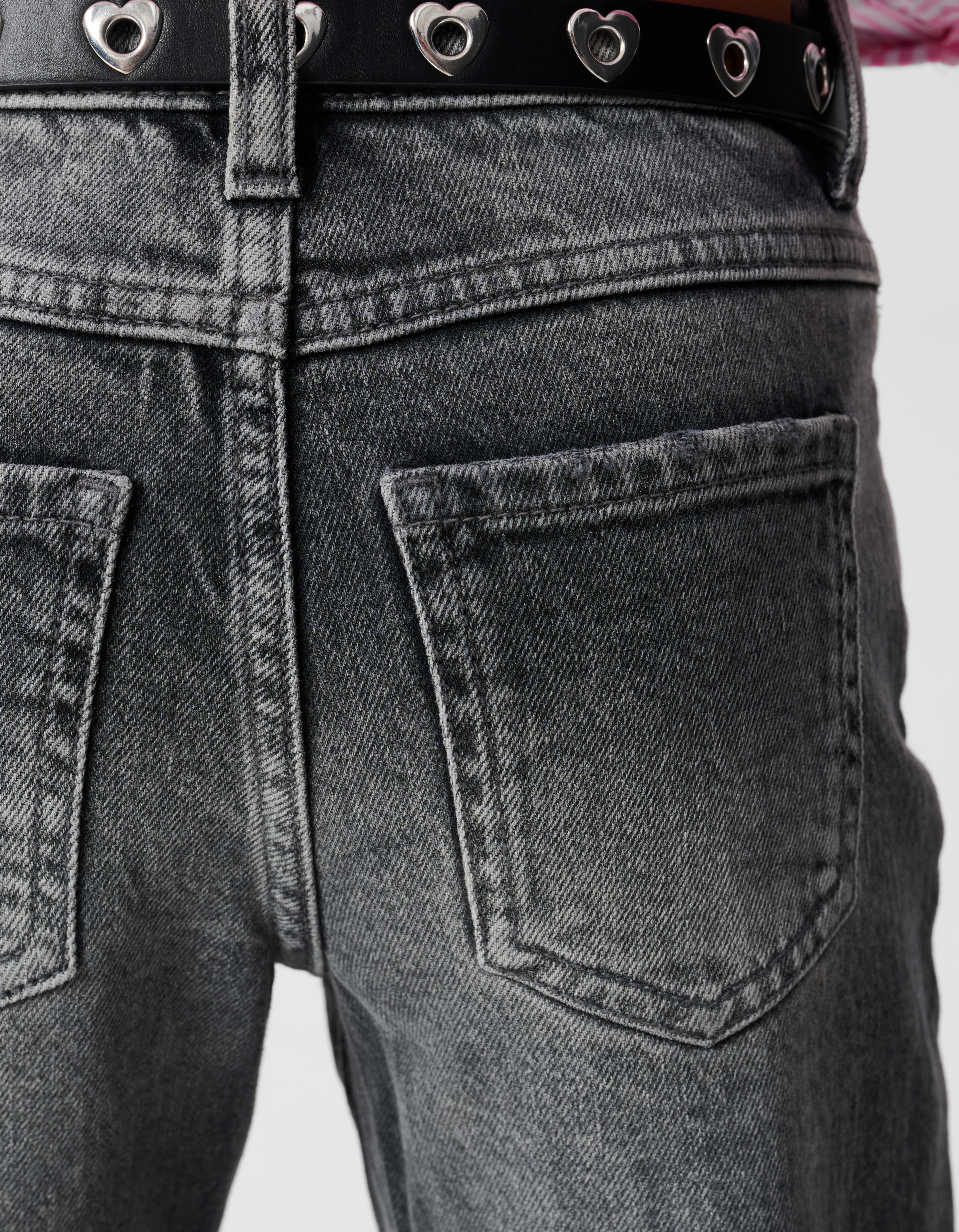 Destroyed Straight Fit Jeans Dunkelgrau SHOEBY GIRLS