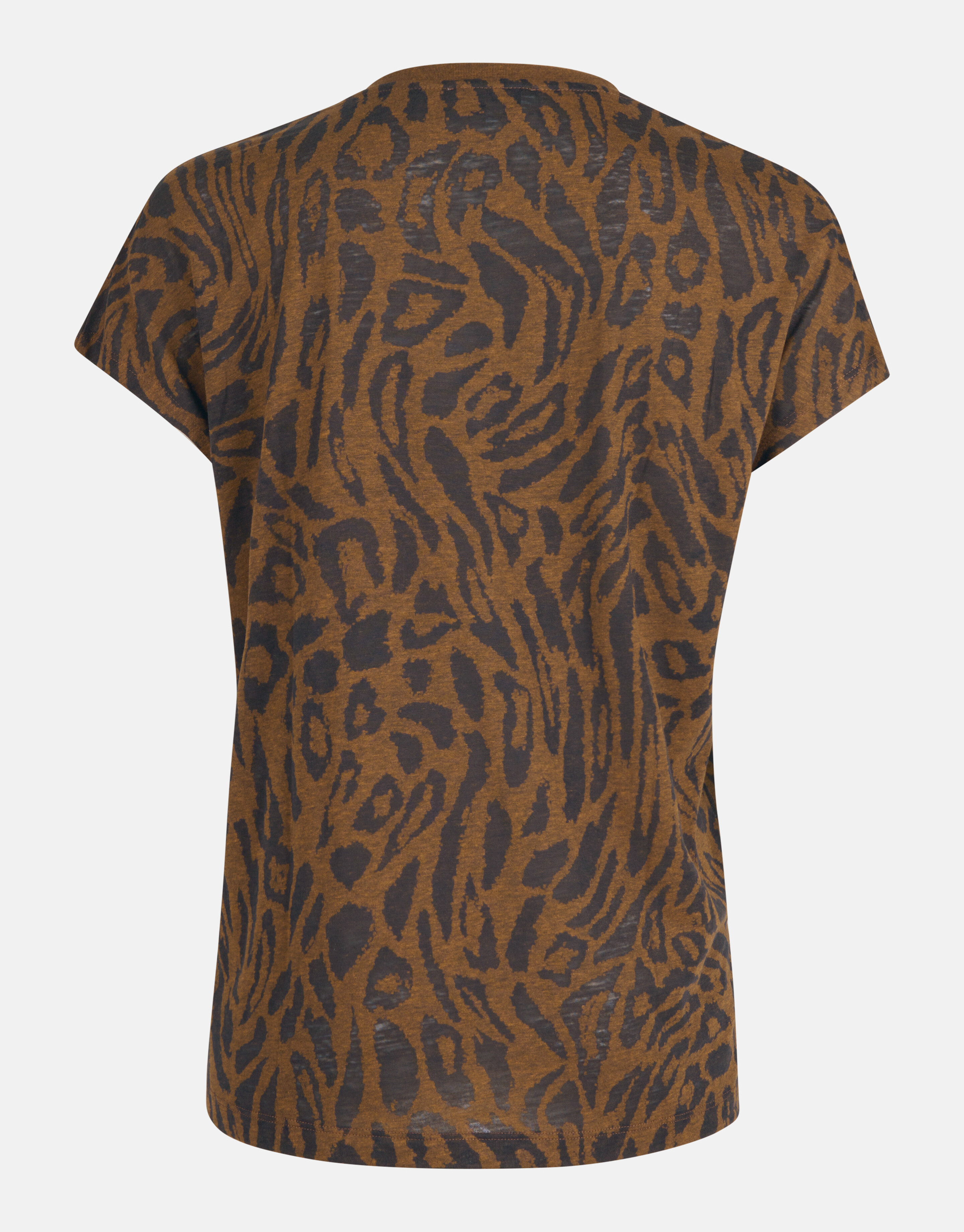 Leopardenmuster-T-Shirt mit V-Ausschnitt Braun SHOEBY WOMEN