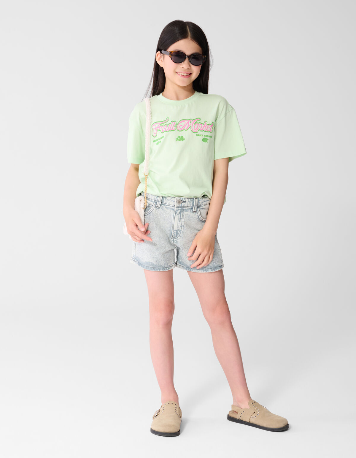 Obstmarkt Kunst T-Shirt Hellgr&uuml;n SHOEBY GIRLS