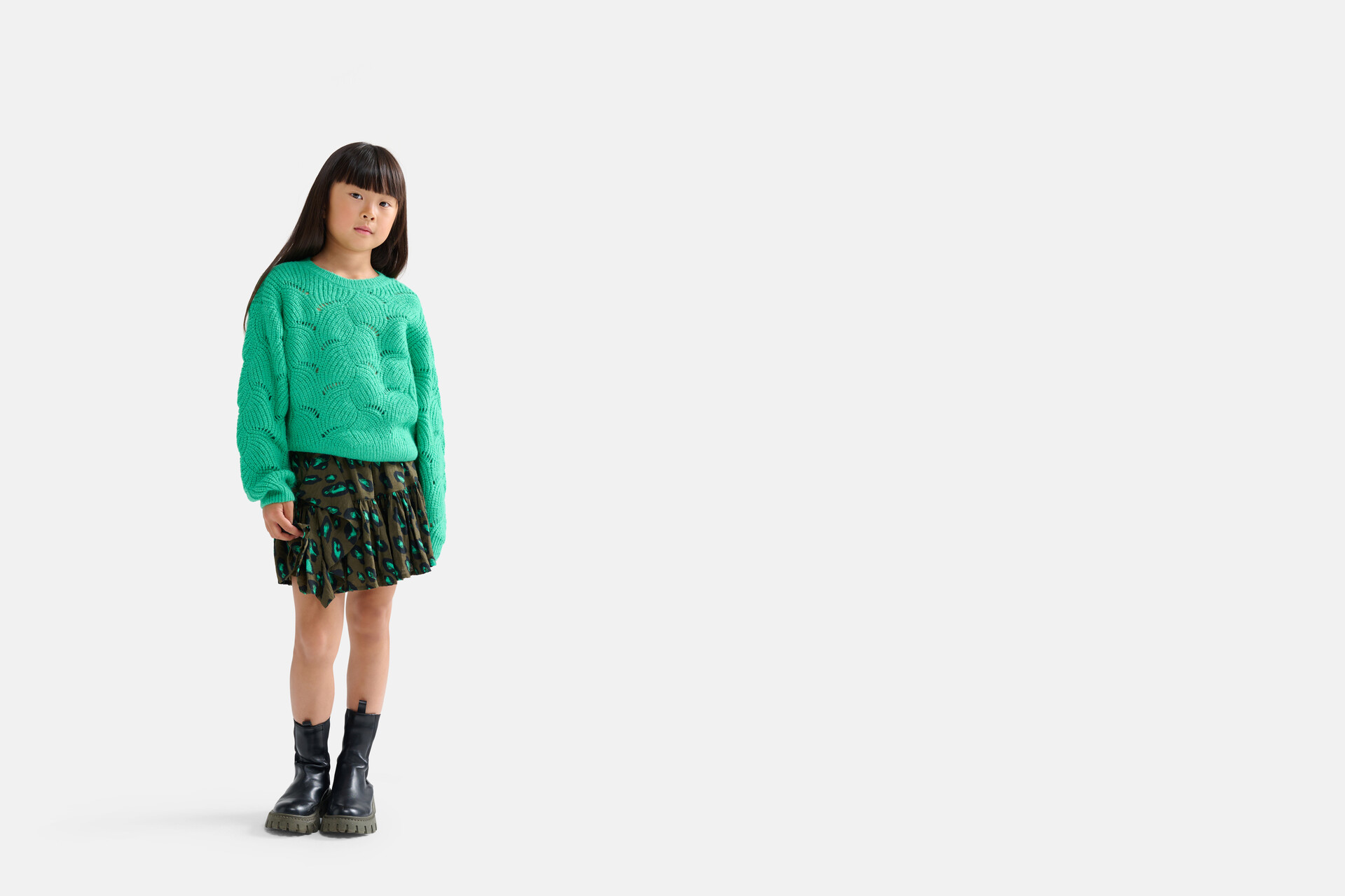 Rock mit Leopardenmuster Dunkelgrün SHOEBY GIRLS