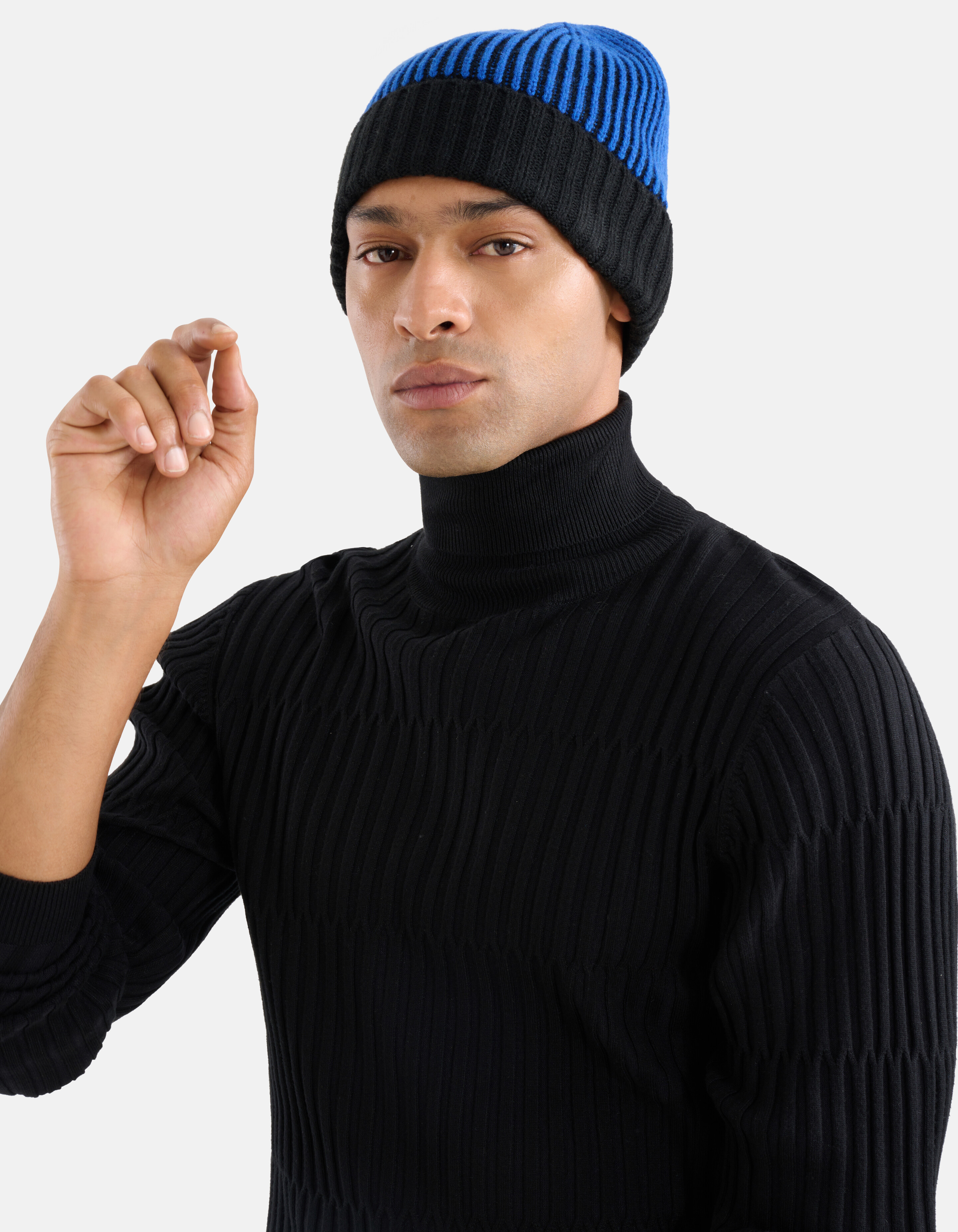 Colorblock Beanie Blau SHOEBY ACCESSOIRES