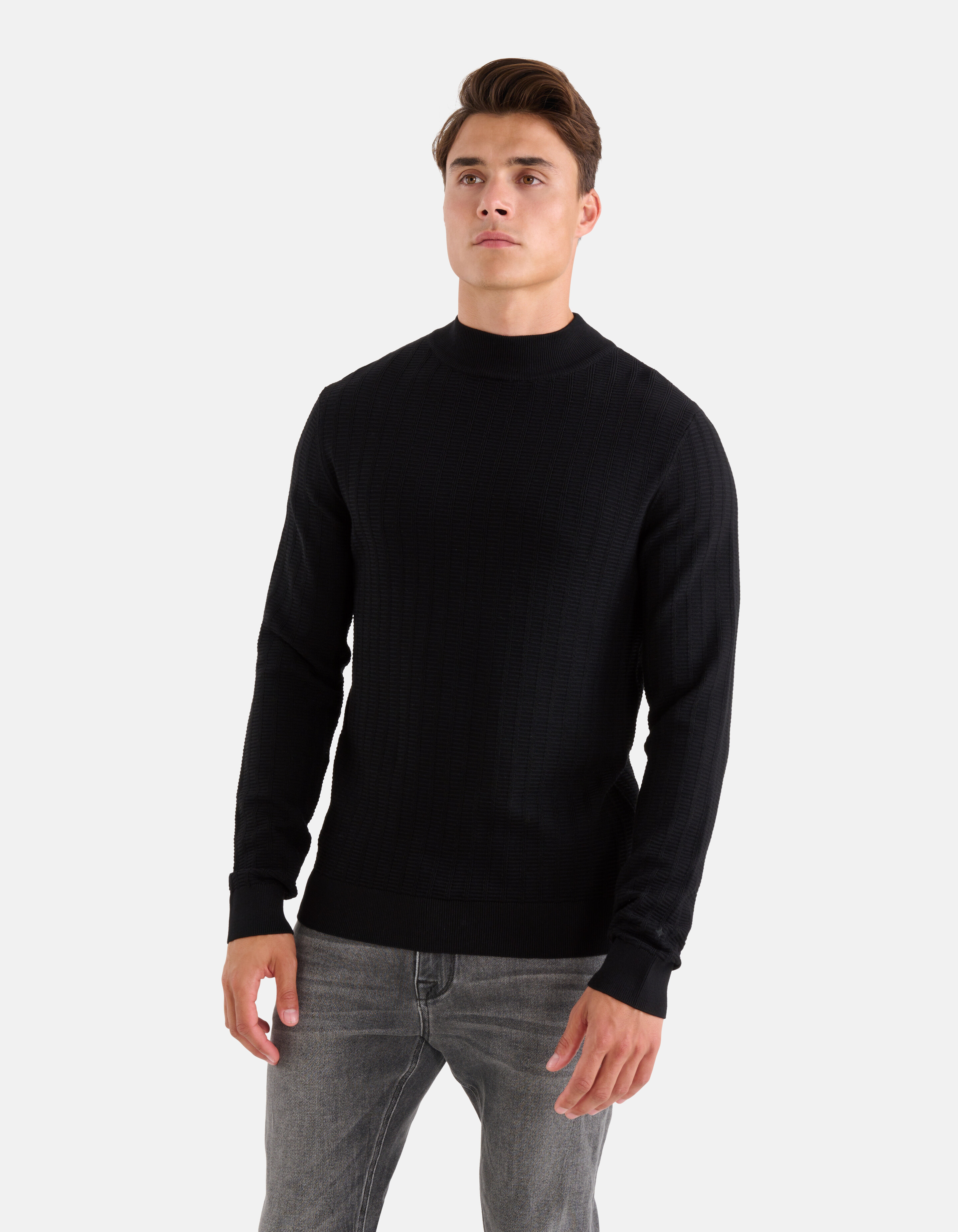 Strukturierter Pullover Schwarz SHOEBY MEN