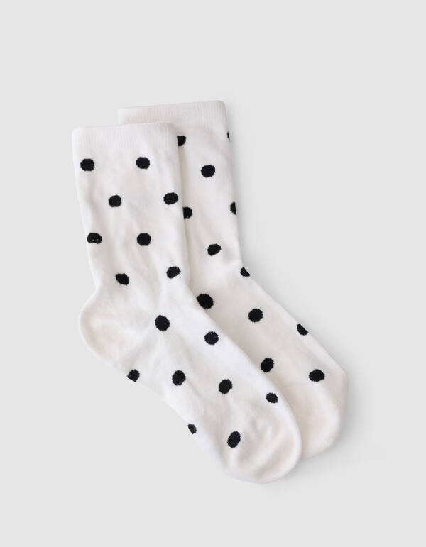 Polkadot Socken Wei&szlig;/Schwarz SHOEBY ACCESSOIRES