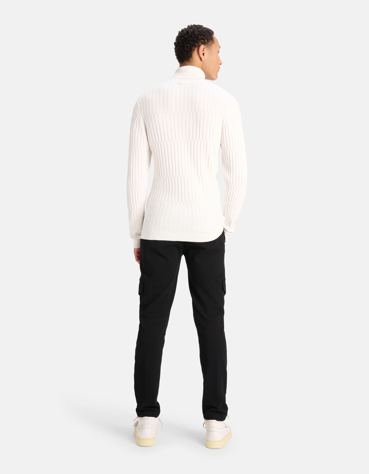 Gestreifter Rollkragenpullover Weiß SHOEBY MEN