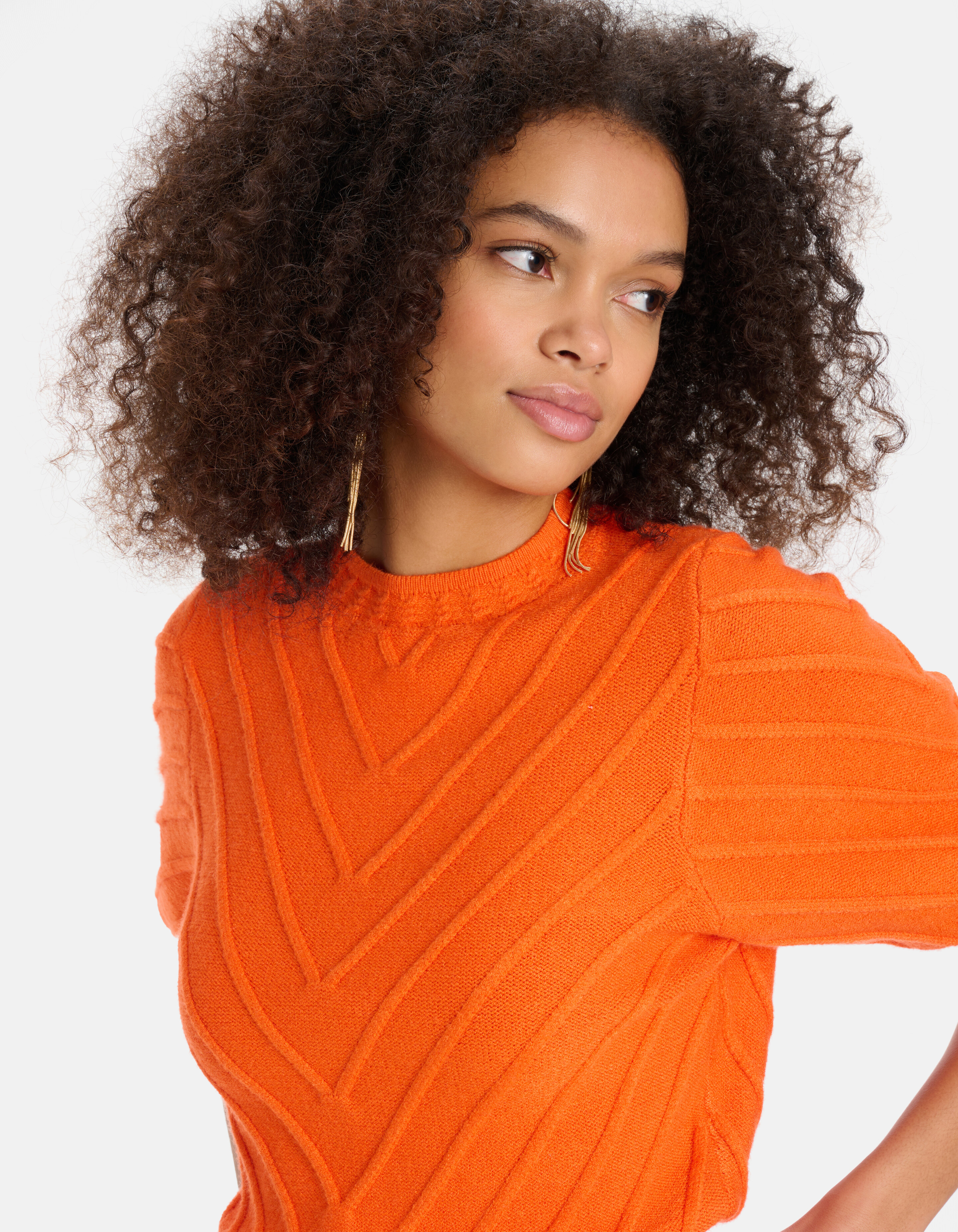 Diagonaler Pullover Orange SHOEBY WOMEN