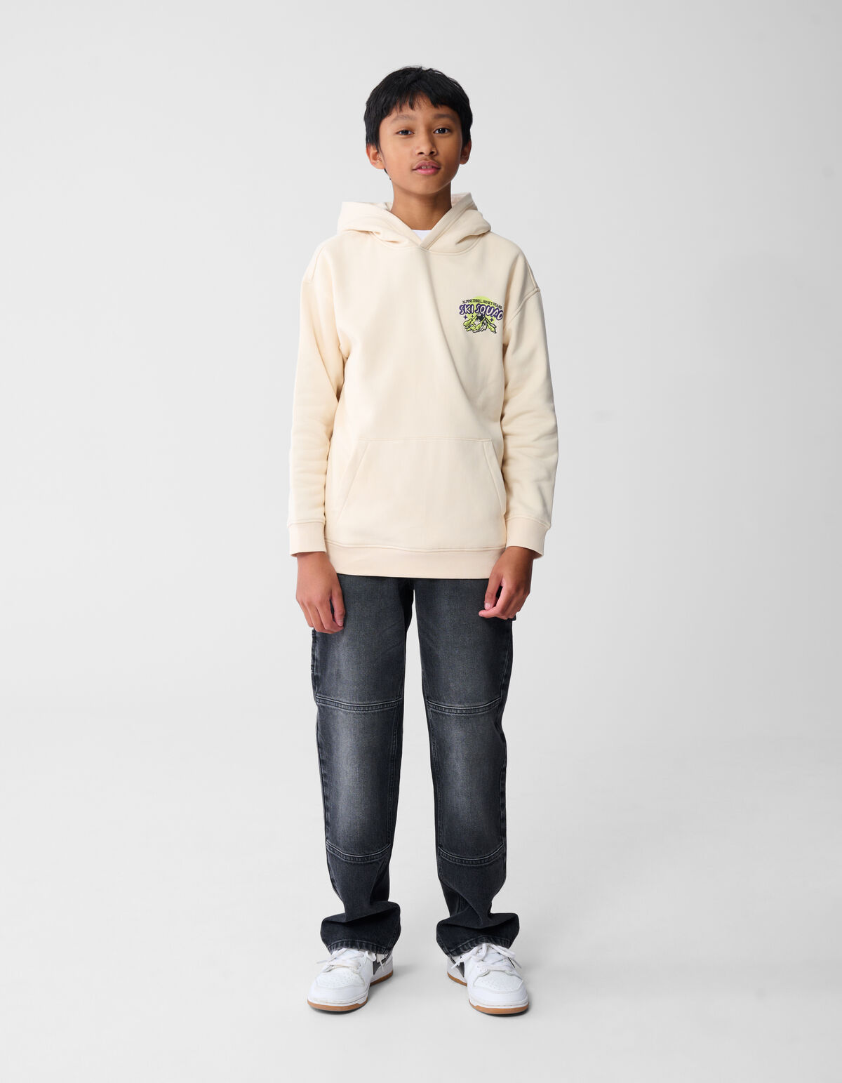 Squad Artwork Hoodie Beige SHOEBY BOYS