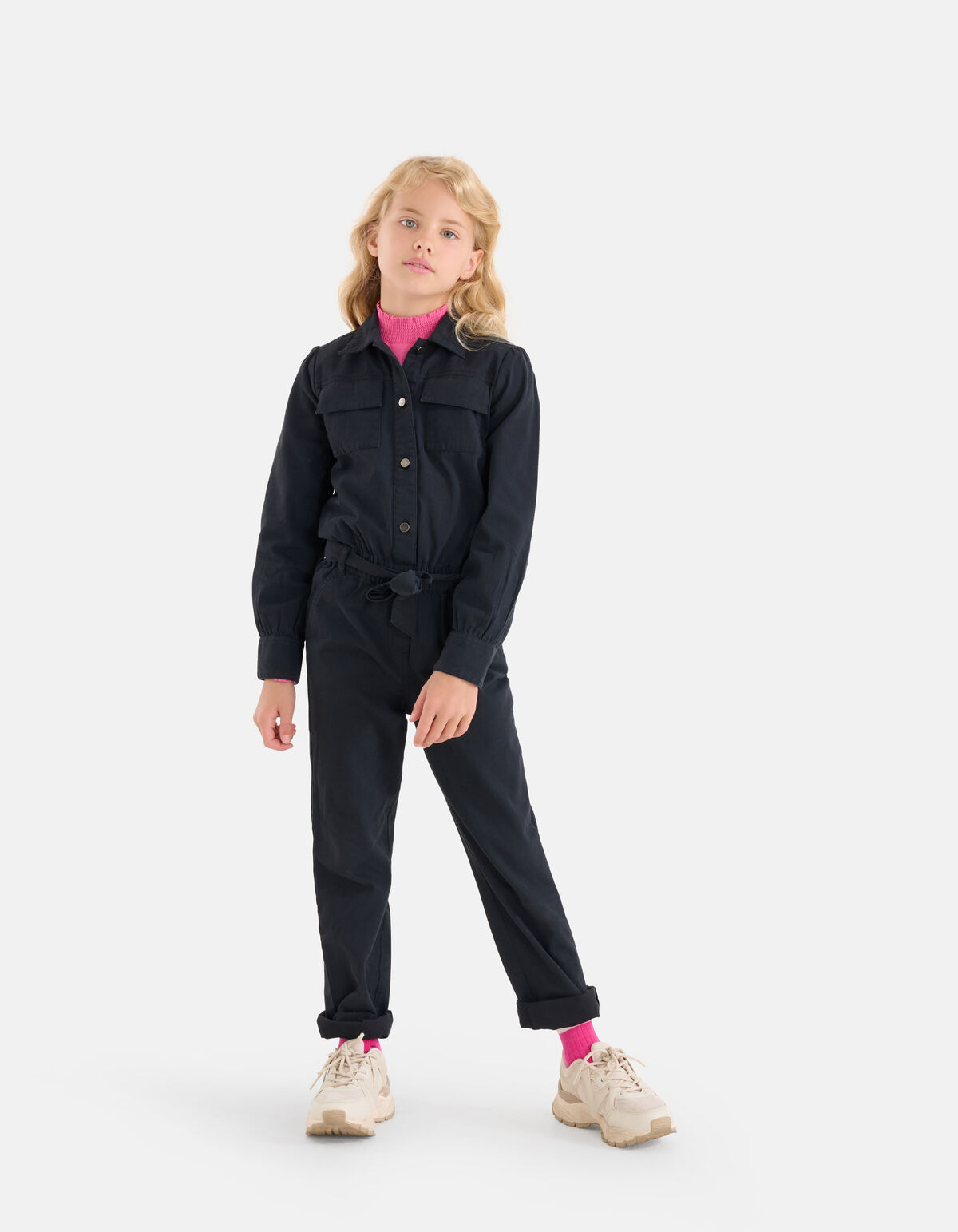 Bestickter Jumpsuit Dunkelgrau SHOEBY GIRLS