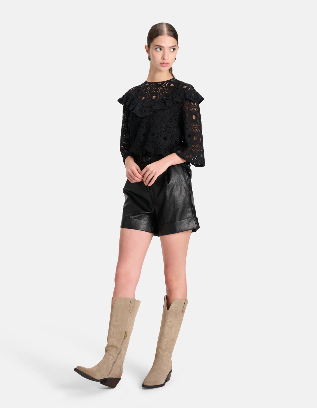 Spitzen-Top Schwarz SHOEBY WOMEN