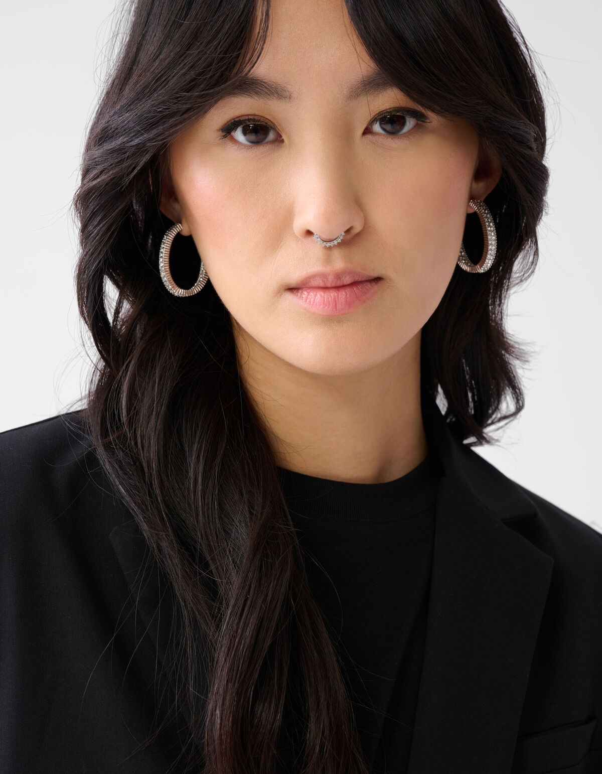 Blazer mit haarigen &Auml;rmeln Schwarz SHOEBY WOMEN