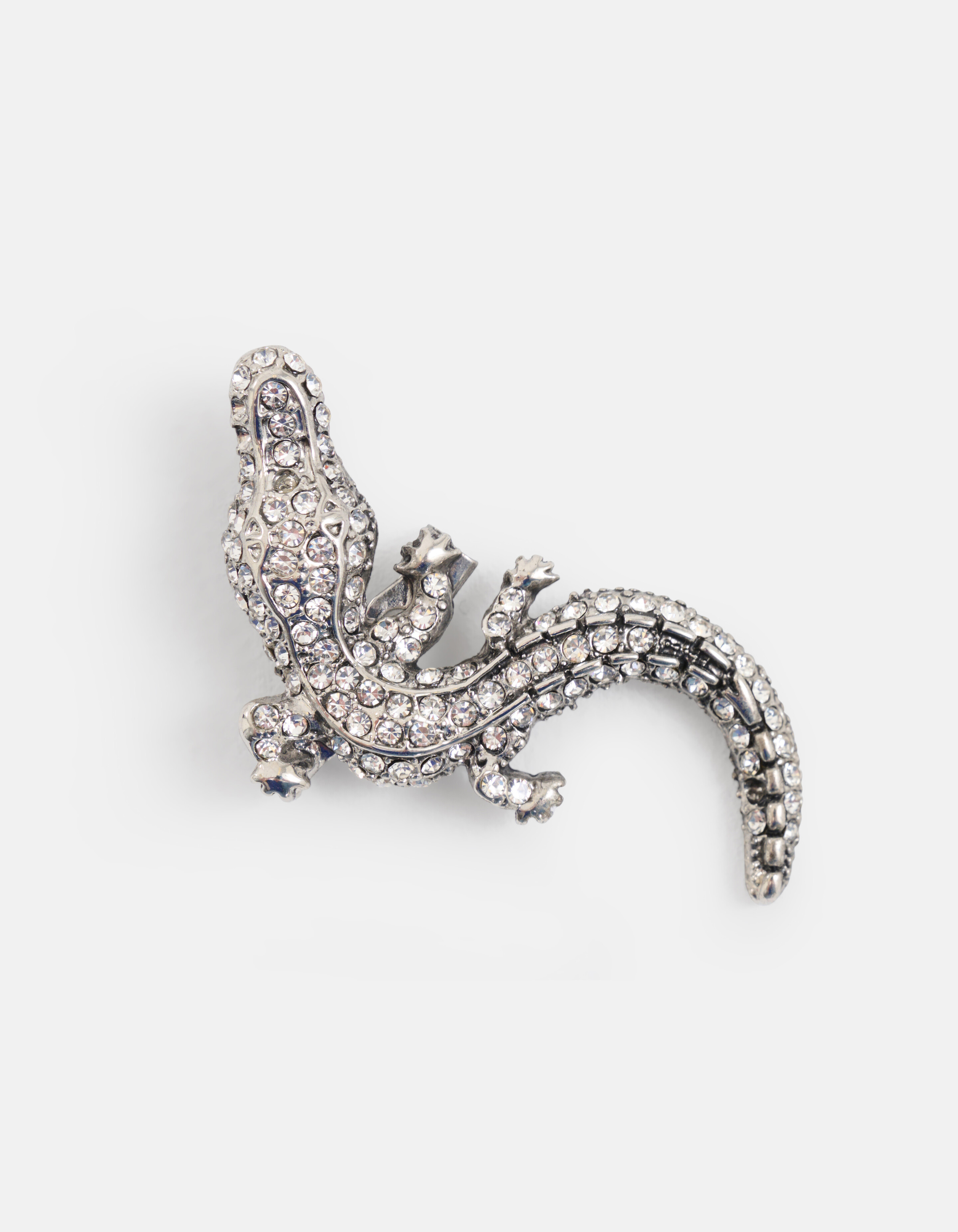 Mini-Kroko-Brosche Silber SHOEBY ACCESSOIRES