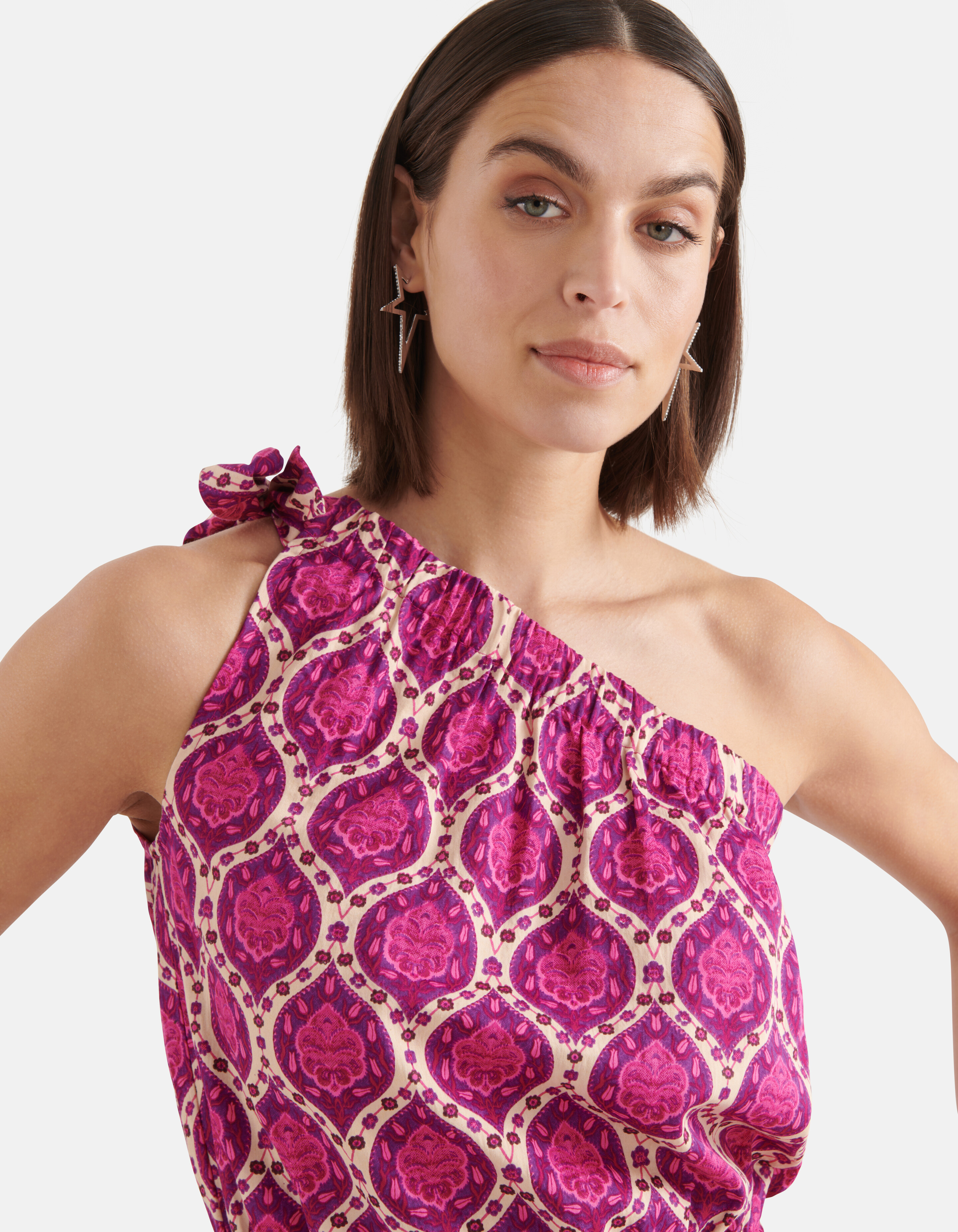 Grafik Asymmetrisches Top Lila SHOEBY WOMEN