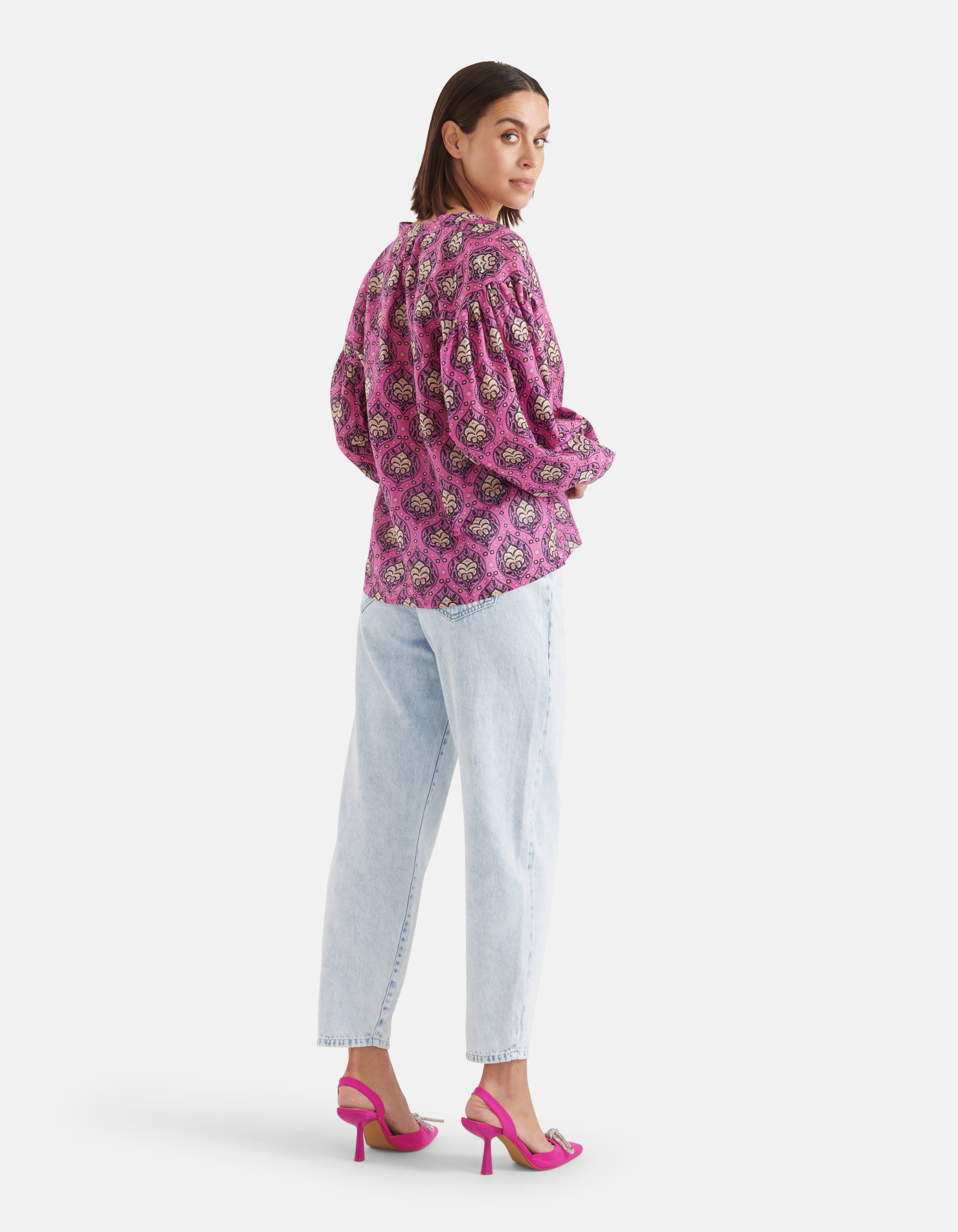 Bedruckte Voile-Bluse Rosa SHOEBY WOMEN