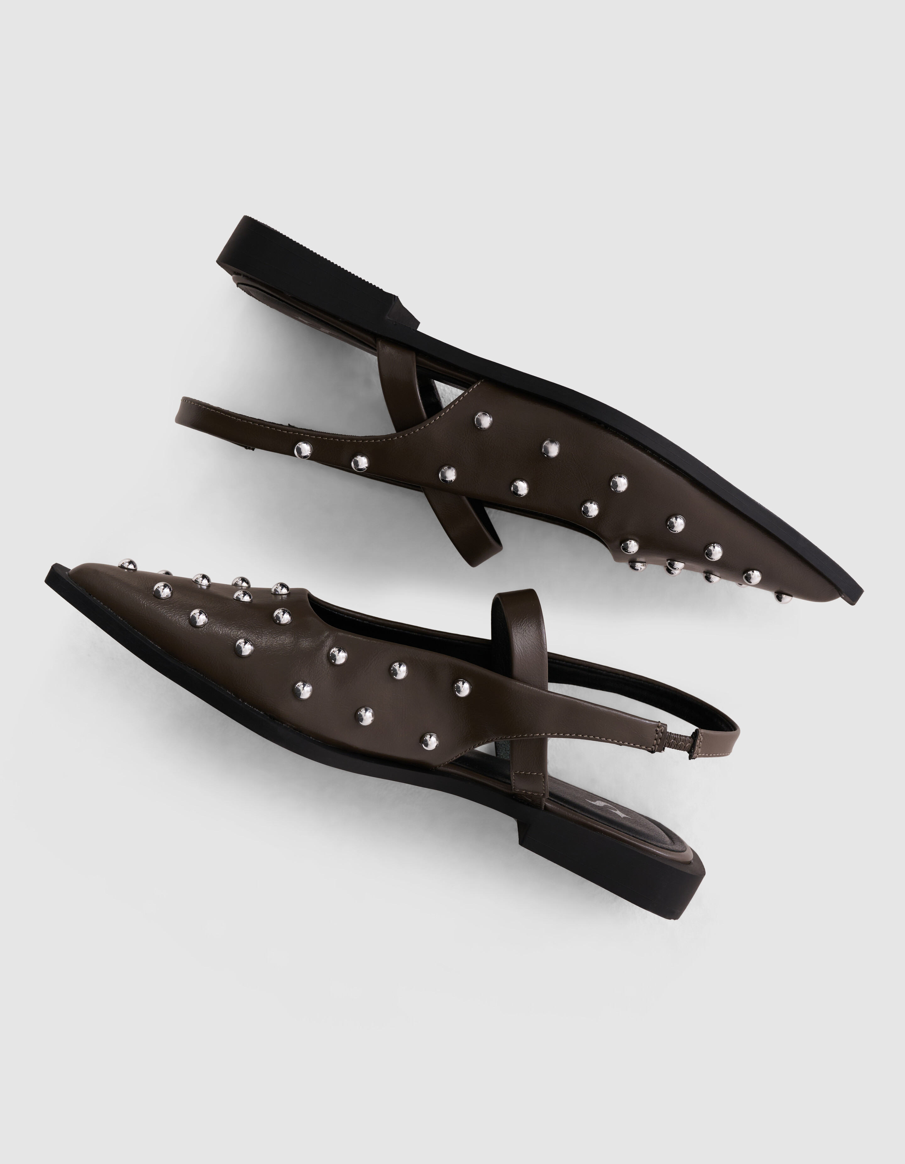 Nieten-Slingback Dunkelgrau SHOEBY SHOES