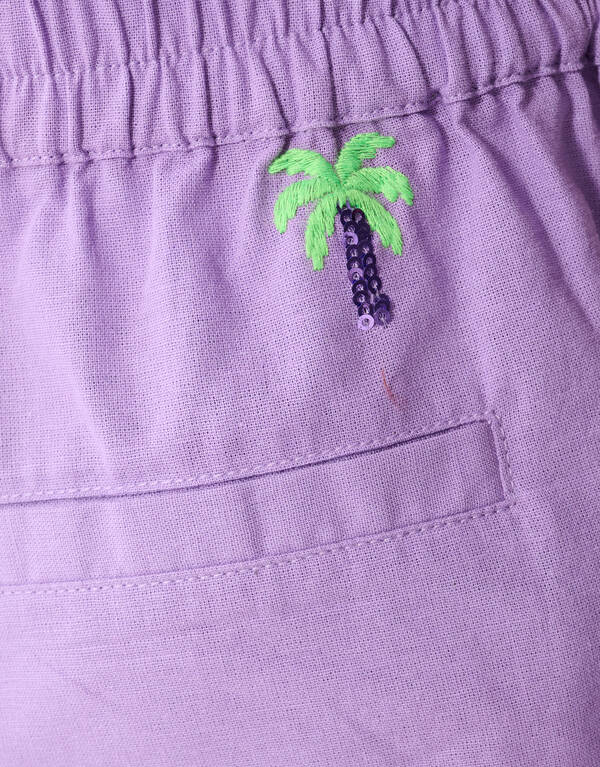Palmbaum Stickerei Shorts Lila SHOEBY GIRLS