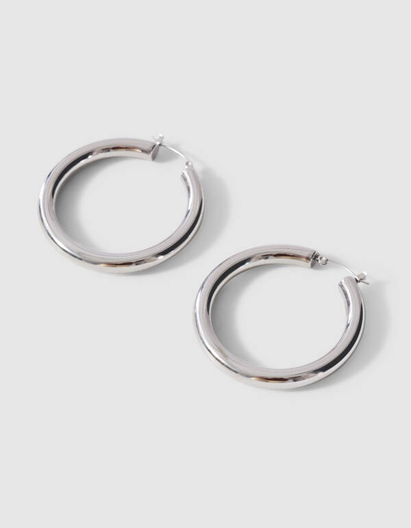 Basic Creolen Ohrringe Silber SHOEBY ACCESSOIRES