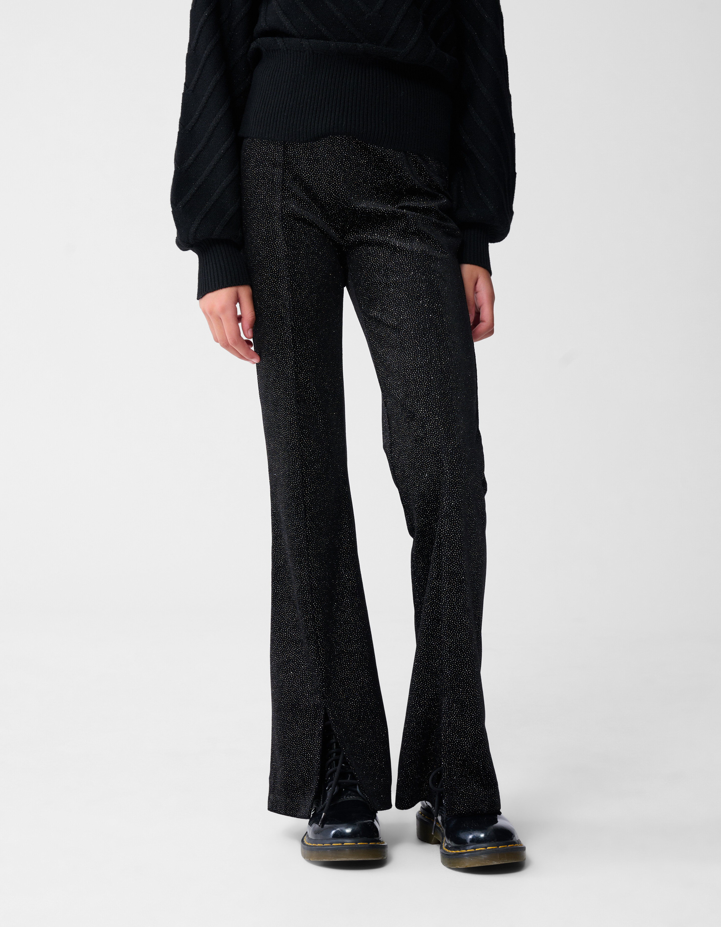 Weite Hose aus Samt in Schwarz SHOEBY GIRLS