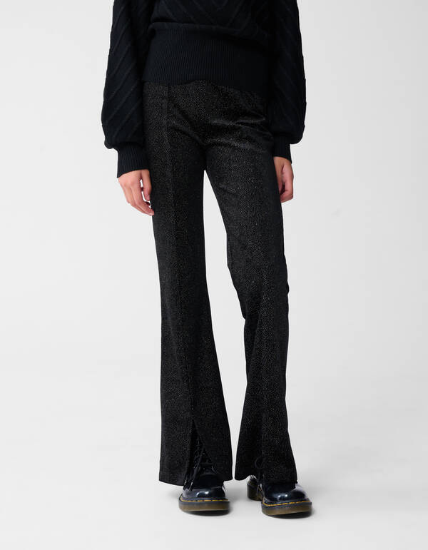 Weite Hose aus Samt in Schwarz SHOEBY GIRLS