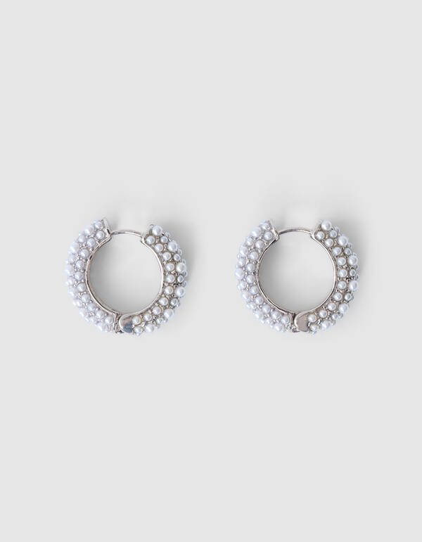 Parel Hoops Ohrringe Silber SHOEBY ACCESSOIRES