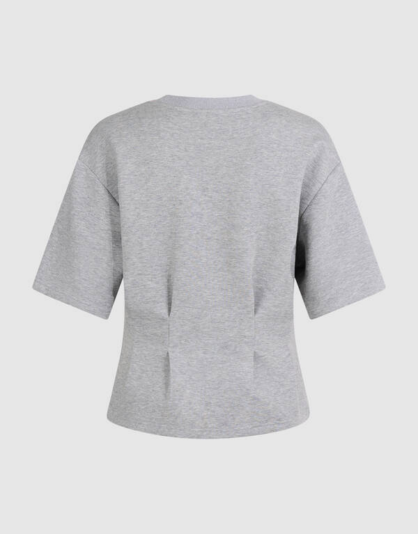 Peplum-Scuba-T-Shirt Hellgrau SHOEBY WOMEN