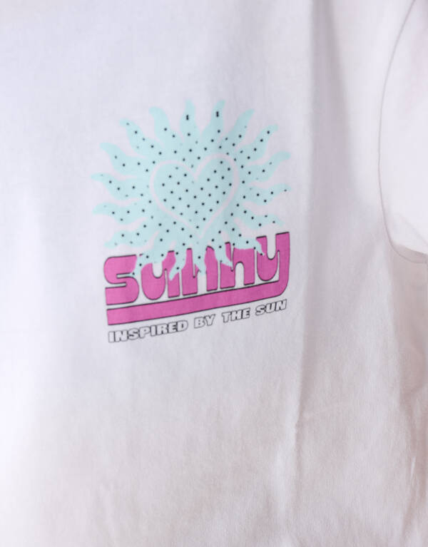 Sun Artwork T-Shirt Wei&szlig; SHOEBY GIRLS