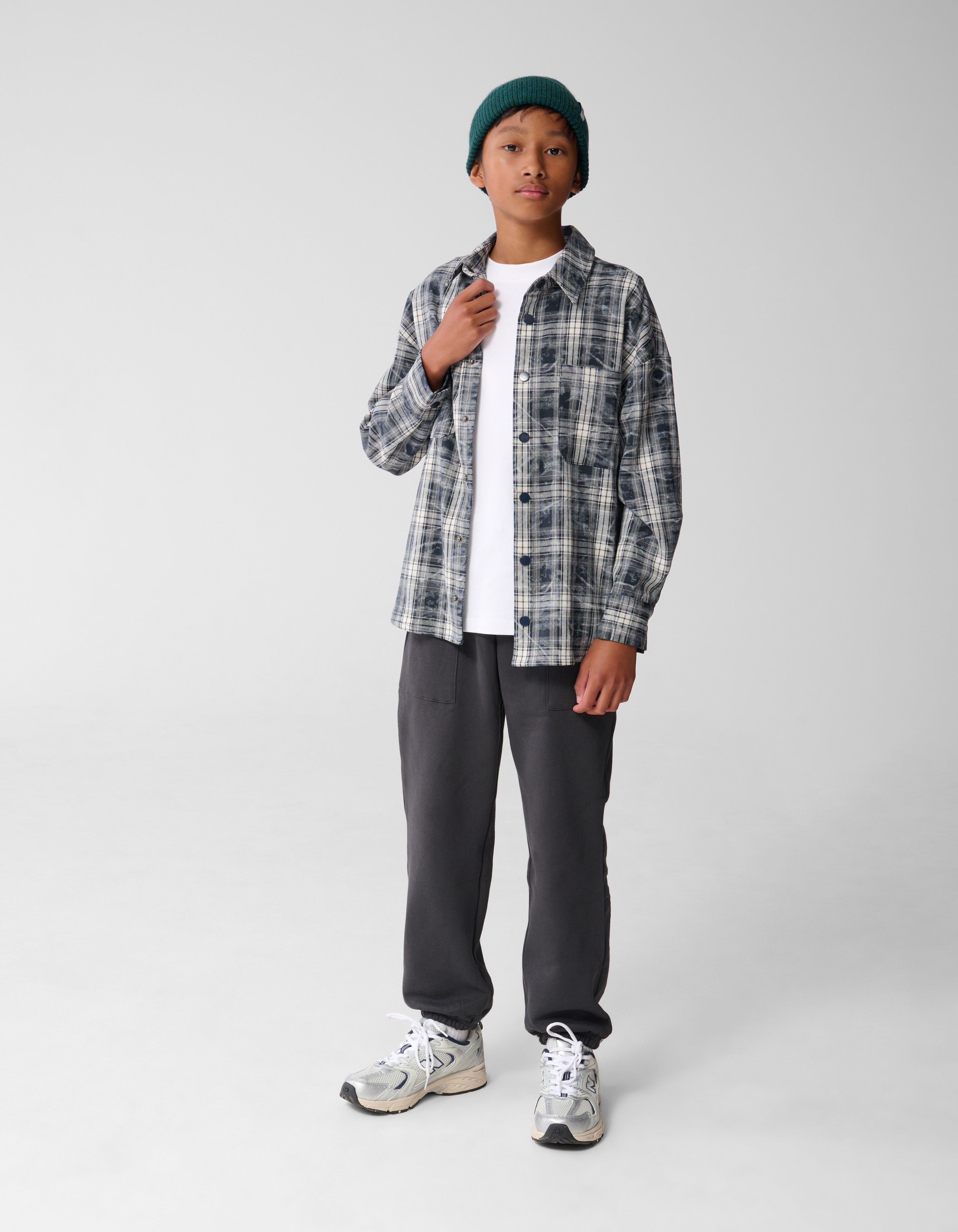 Destroyed Kariertes Hemd Grau SHOEBY BOYS