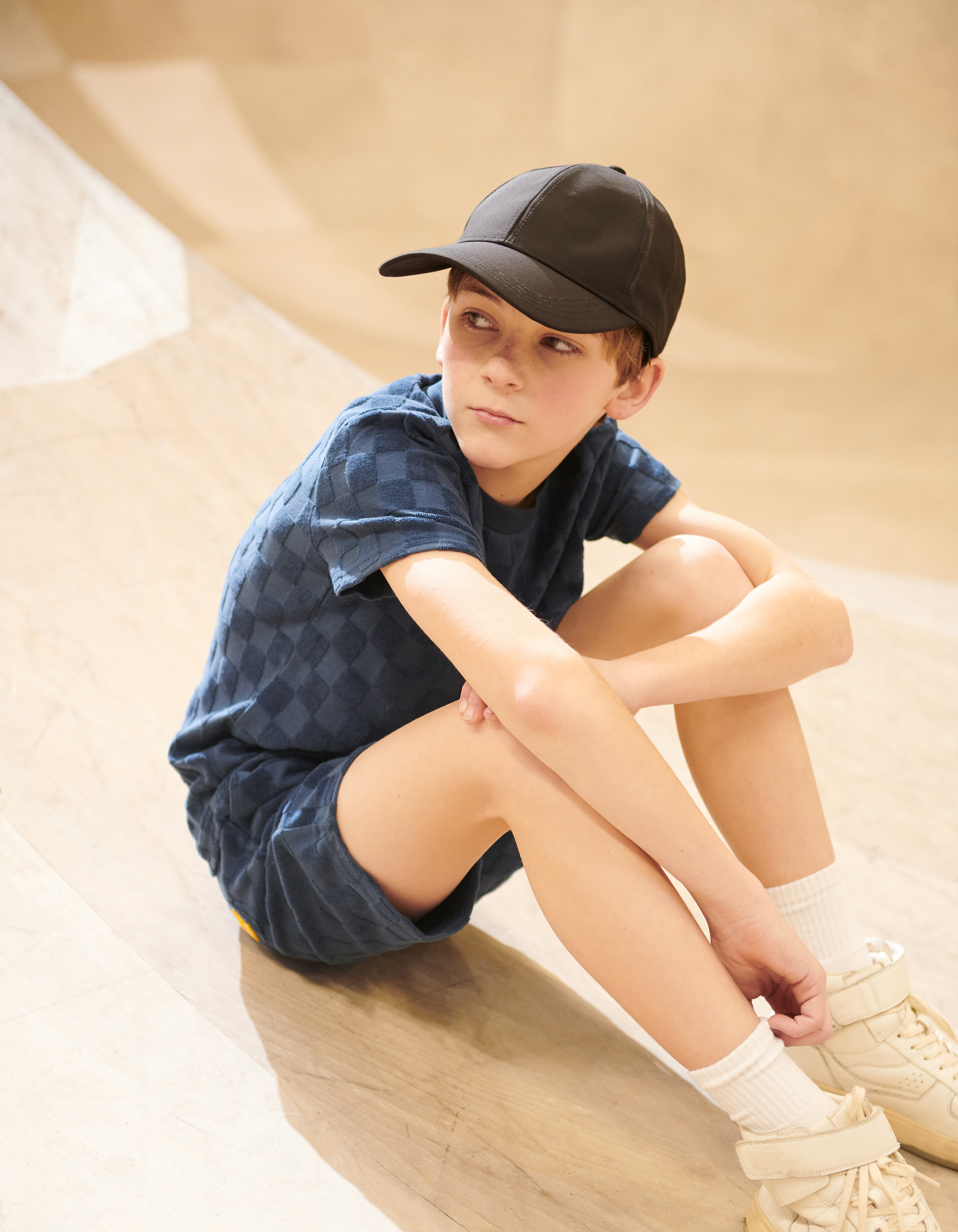 Frottee-T-Shirt Dunkelblau SHOEBY BOYS