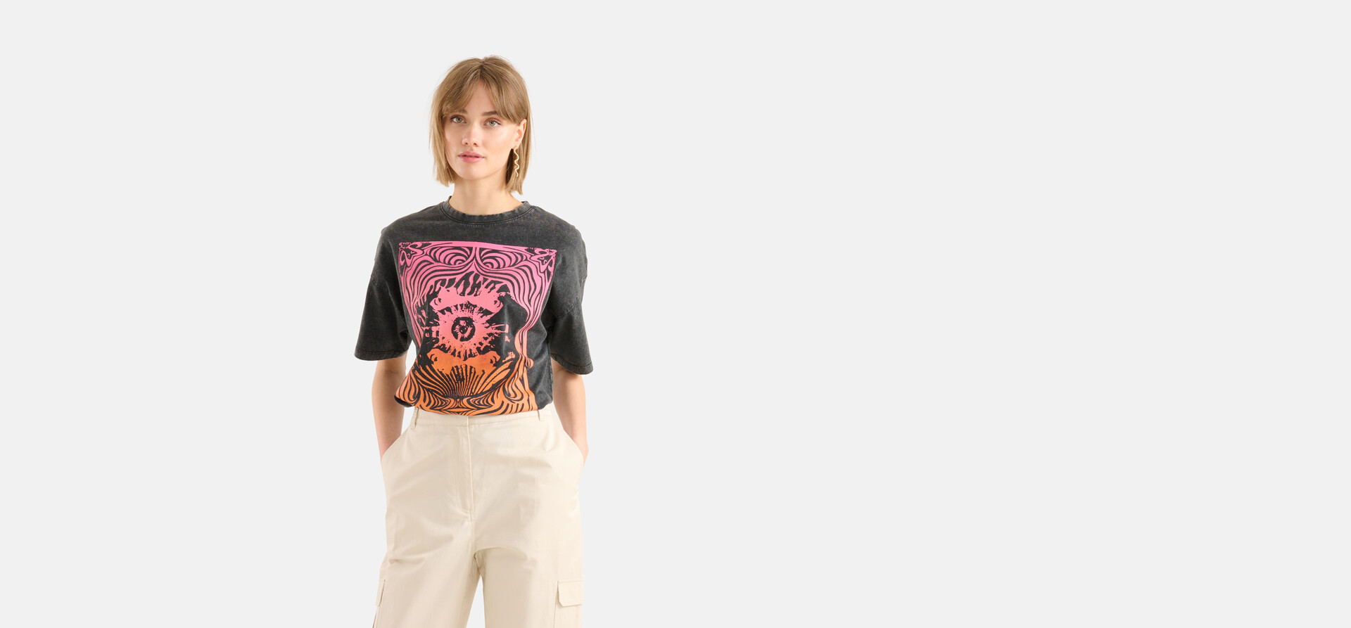Artwork T-shirt Dunkelgrau SHOEBY WOMEN