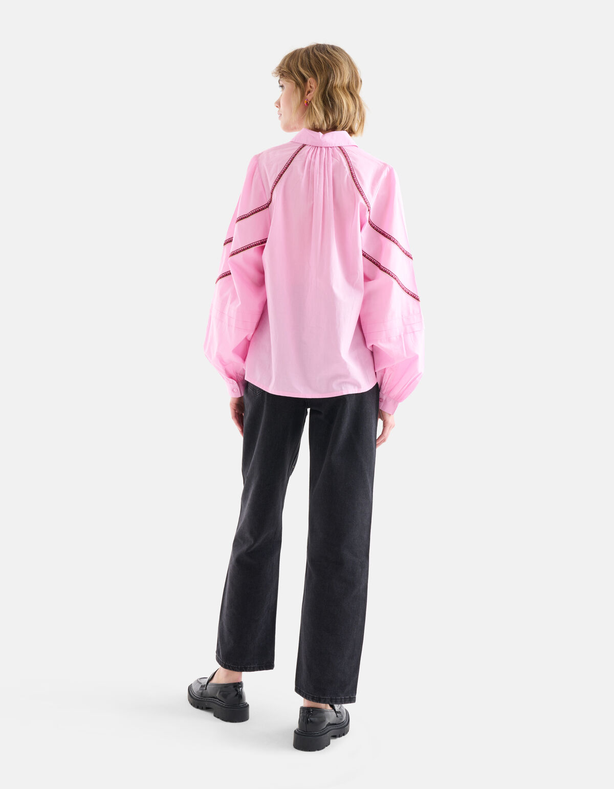 Bluse mit Stickerei Rosa SHOEBY WOMEN
