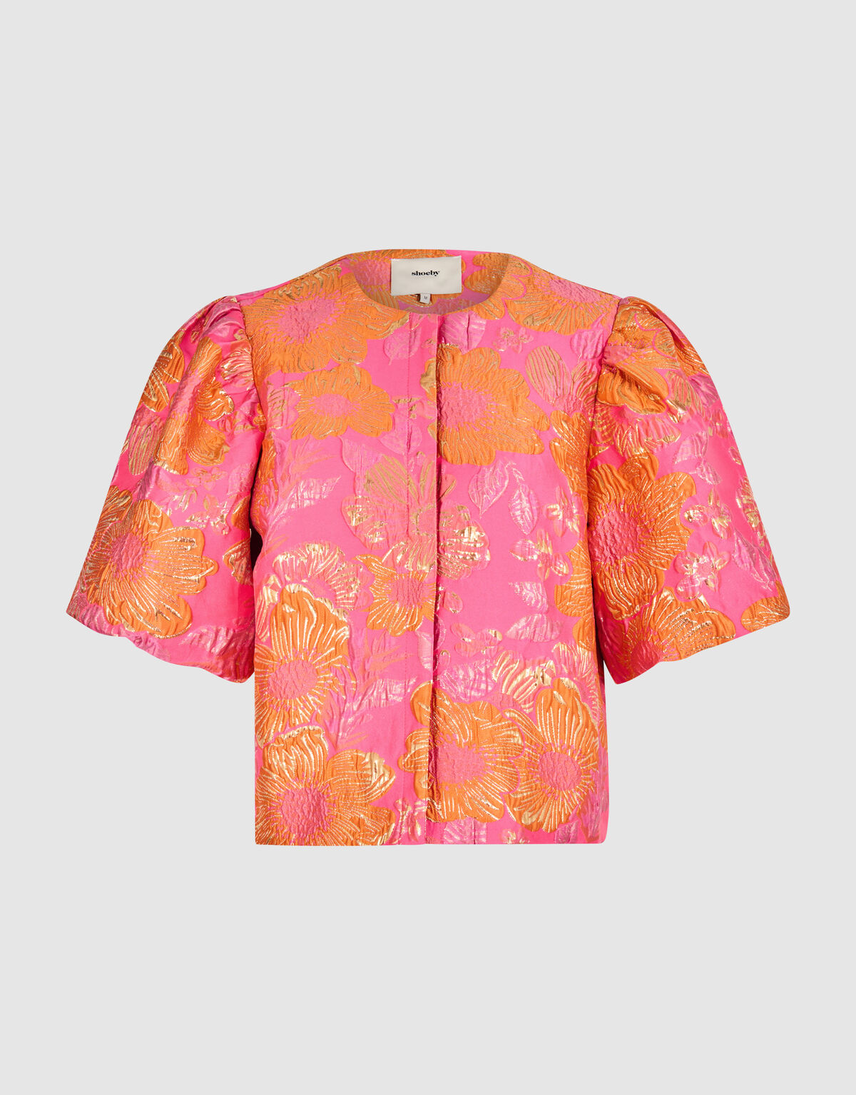 Jacquard-Blumenbluse Rosa/Orange SHOEBY WOMEN