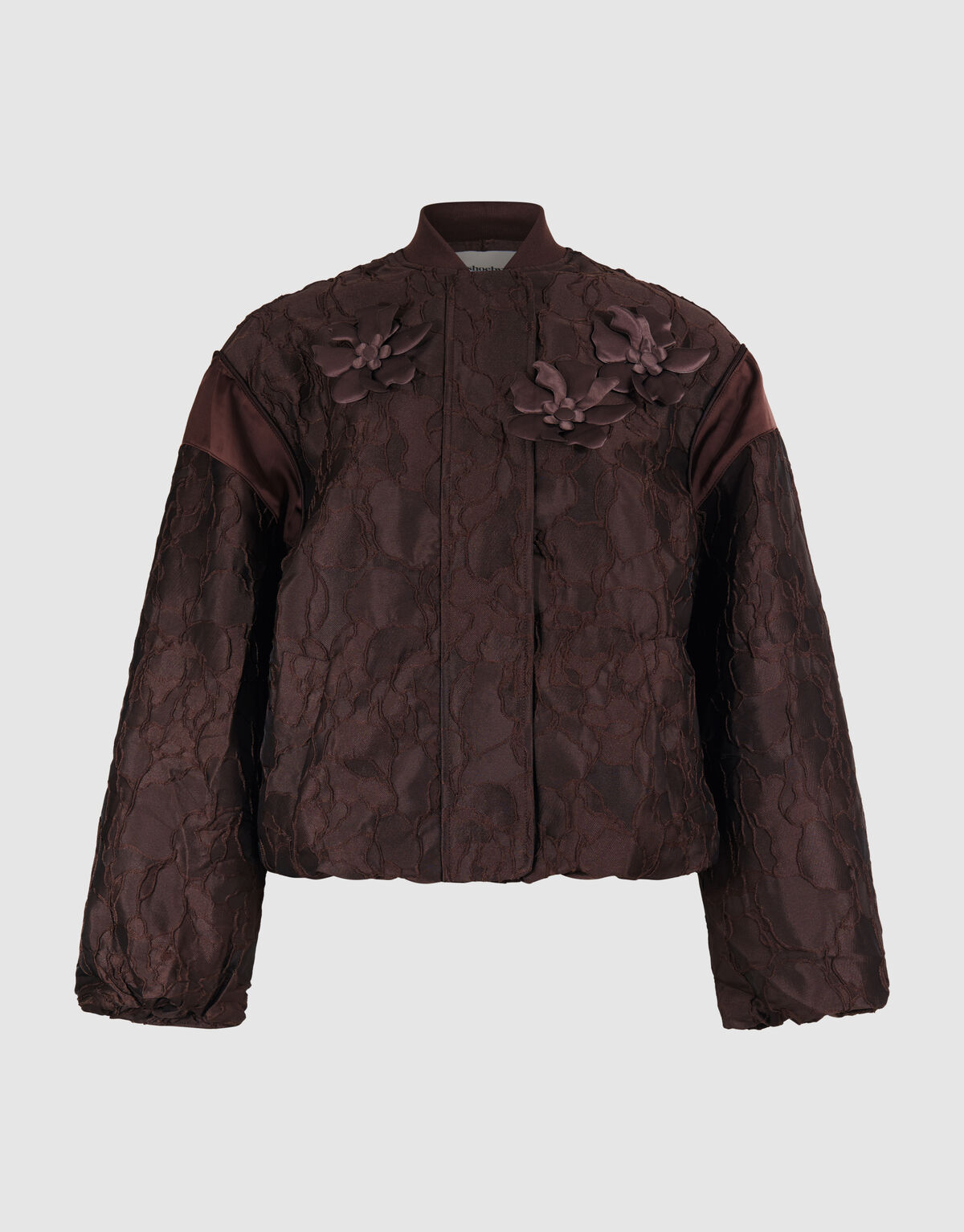 Blumen-Jacquard-Bomberjacke Dunkelbraun SHOEBY WOMEN