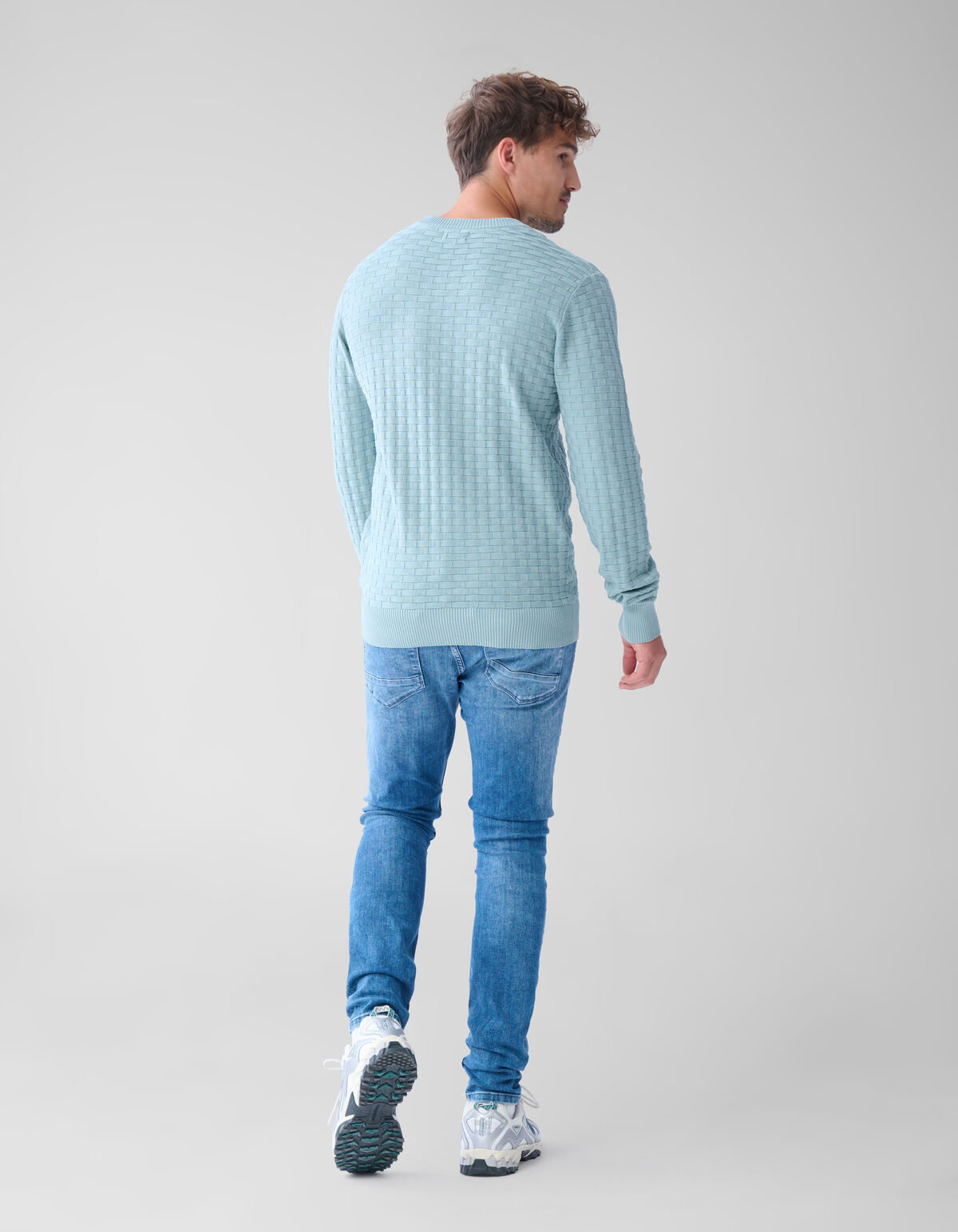 Struktur Pullover Hellgrau SHOEBY MEN