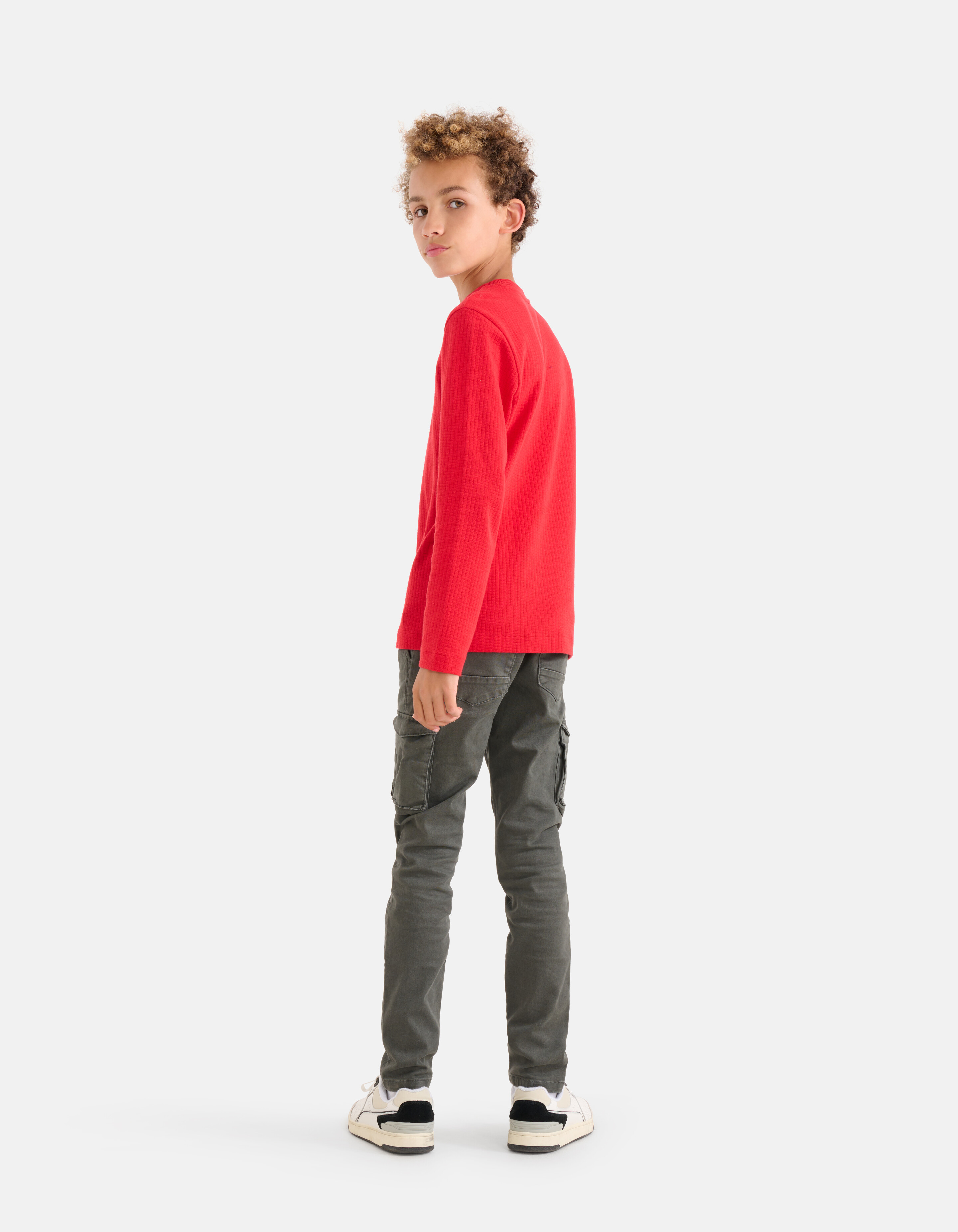 Struktur-Langarmhemd Rot SHOEBY BOYS