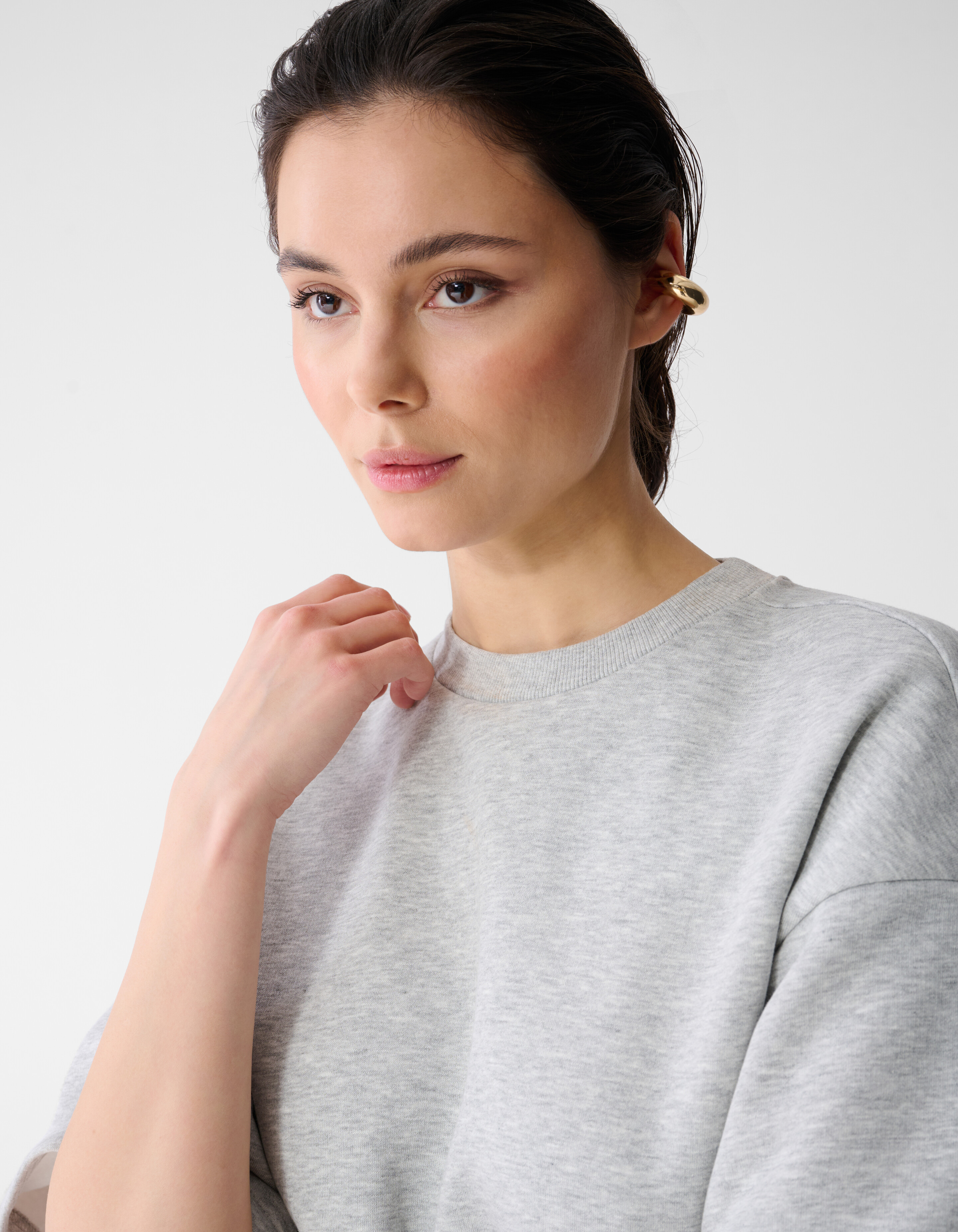 Sweat Maxi Kleid Hellgrau SHOEBY WOMEN