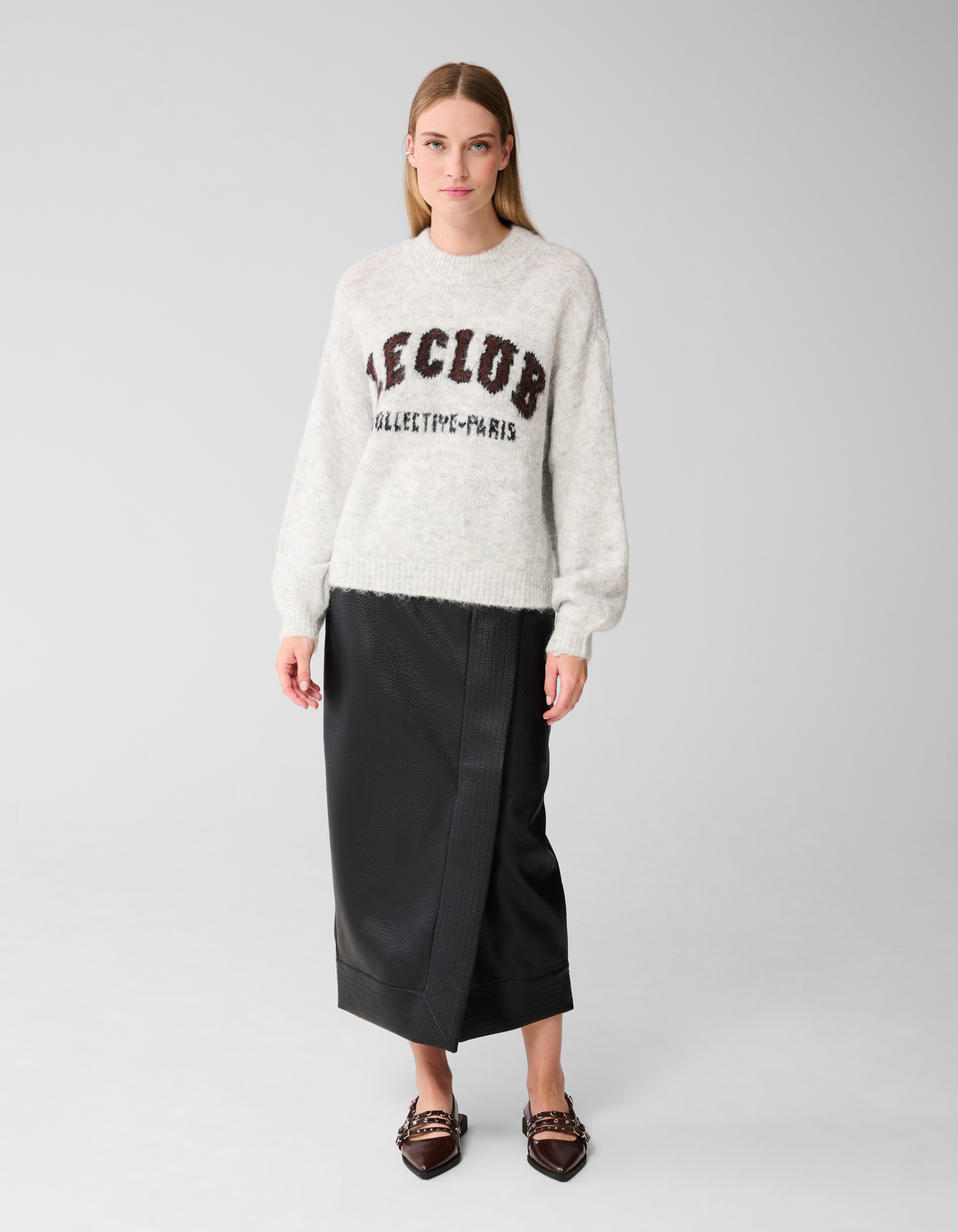 Text Kunstpullover Hellgrau SHOEBY WOMEN