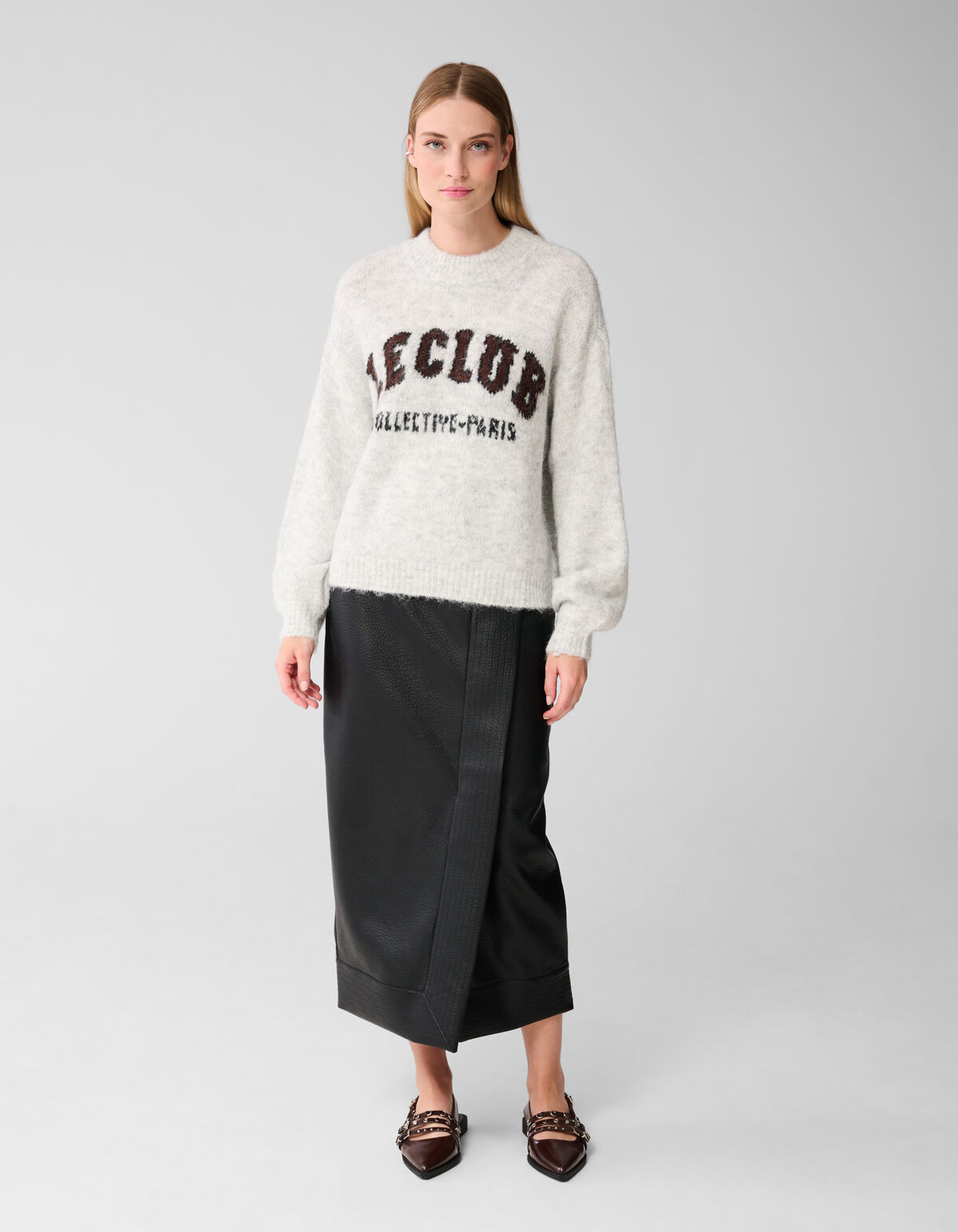Text Kunstpullover Hellgrau SHOEBY WOMEN