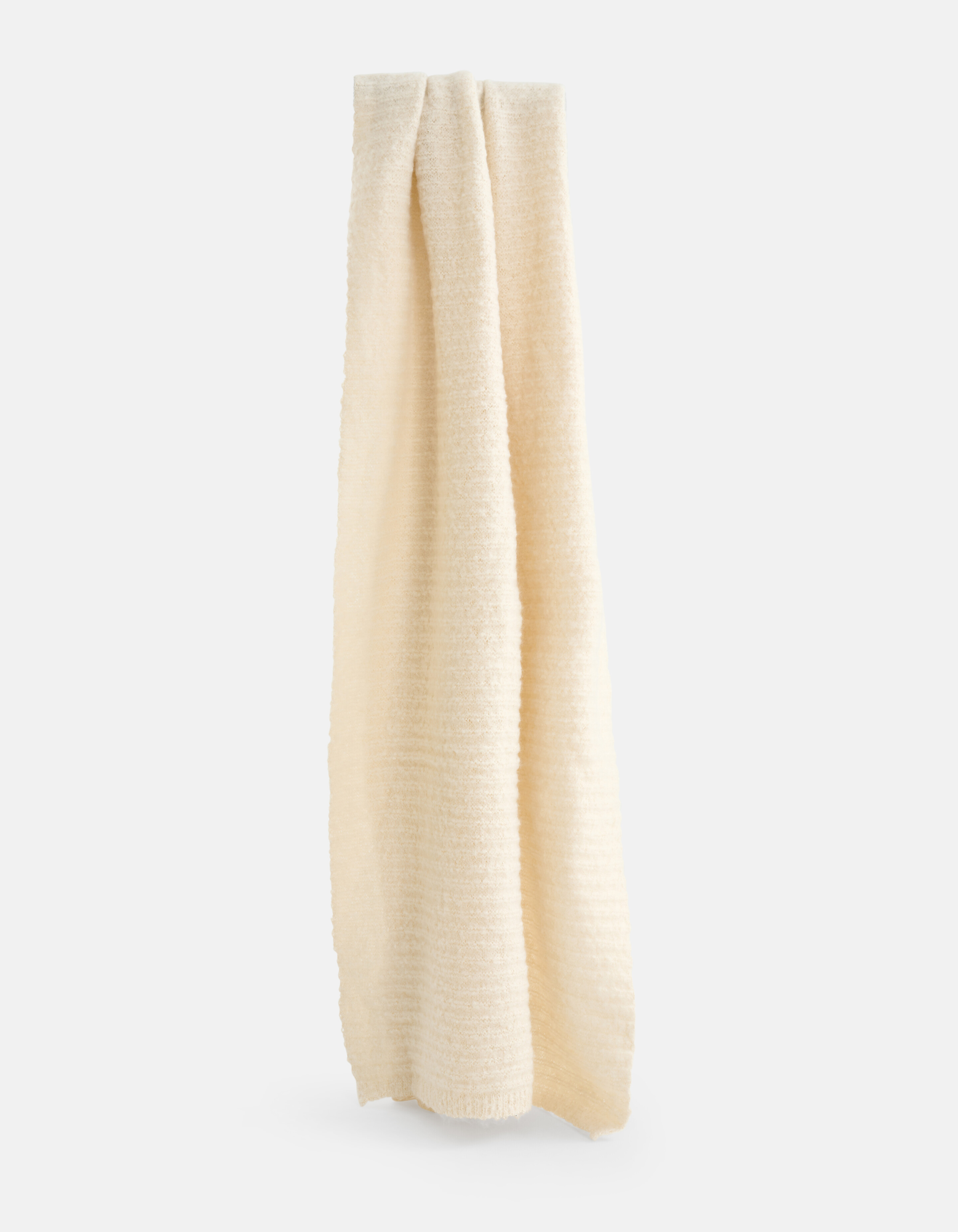 Gebreide Rib Sjaal Gebroken Wit SHOEBY ACCESSOIRES