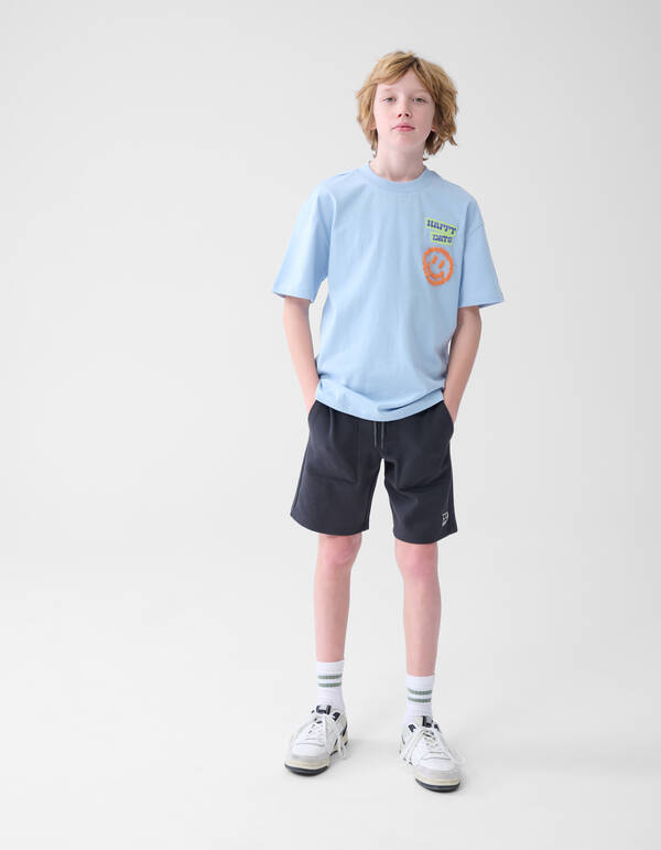 Piqu&eacute;-Label-Short Dunkelgrau SHOEBY BOYS