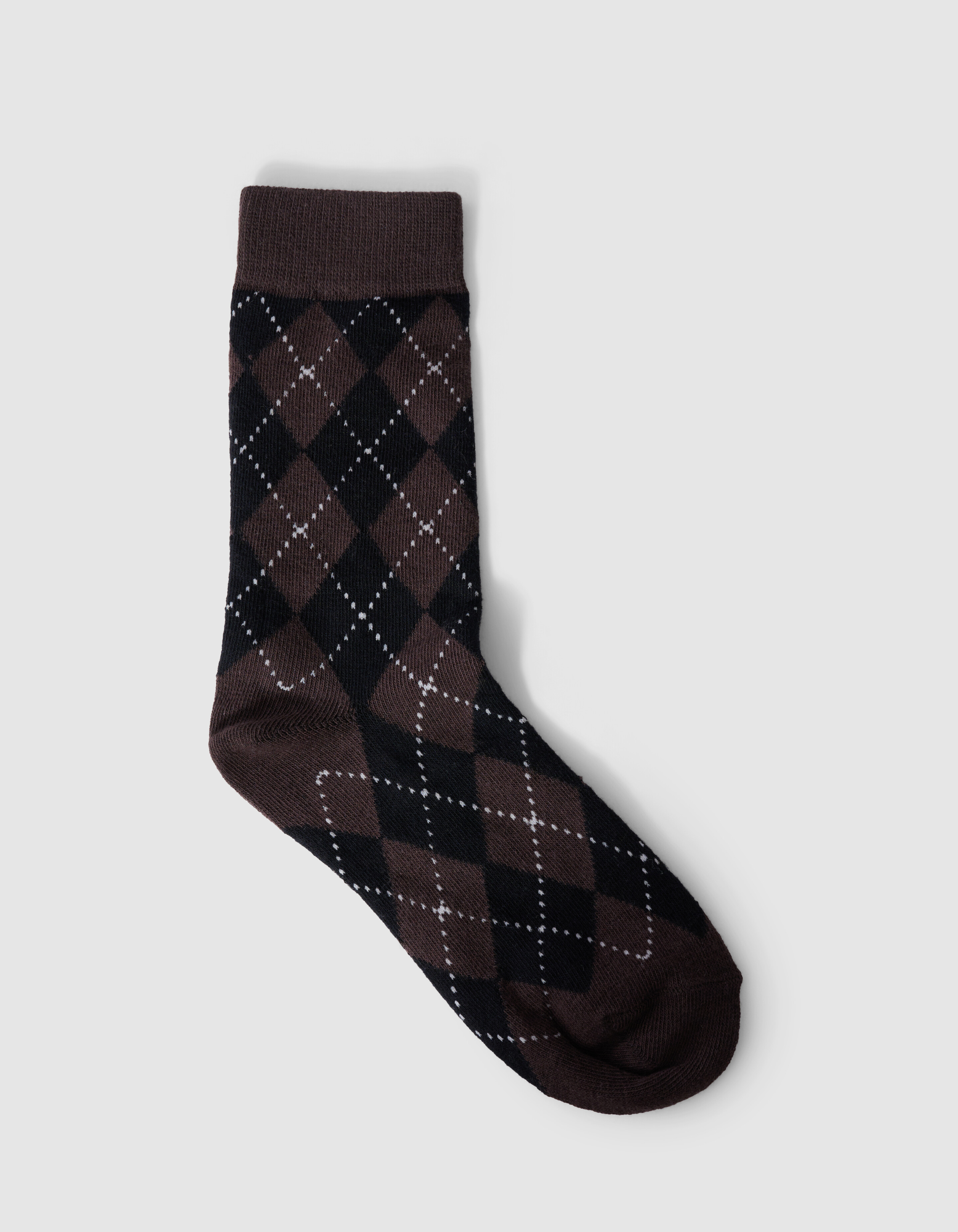 karierten Socken Schwarz/Dunkelbraun SHOEBY ACCESSOIRES